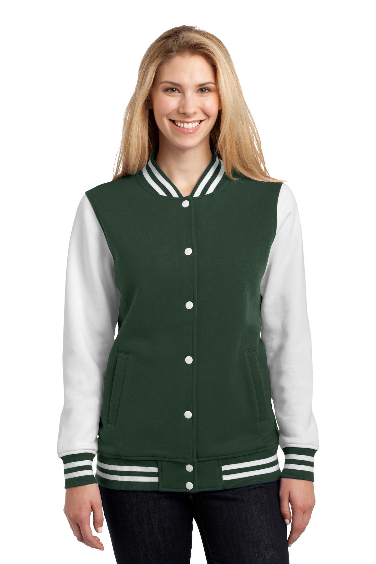 Sport-Tek Women's Fleece Letterman Jacket Womens Apparel Jackets & Vests