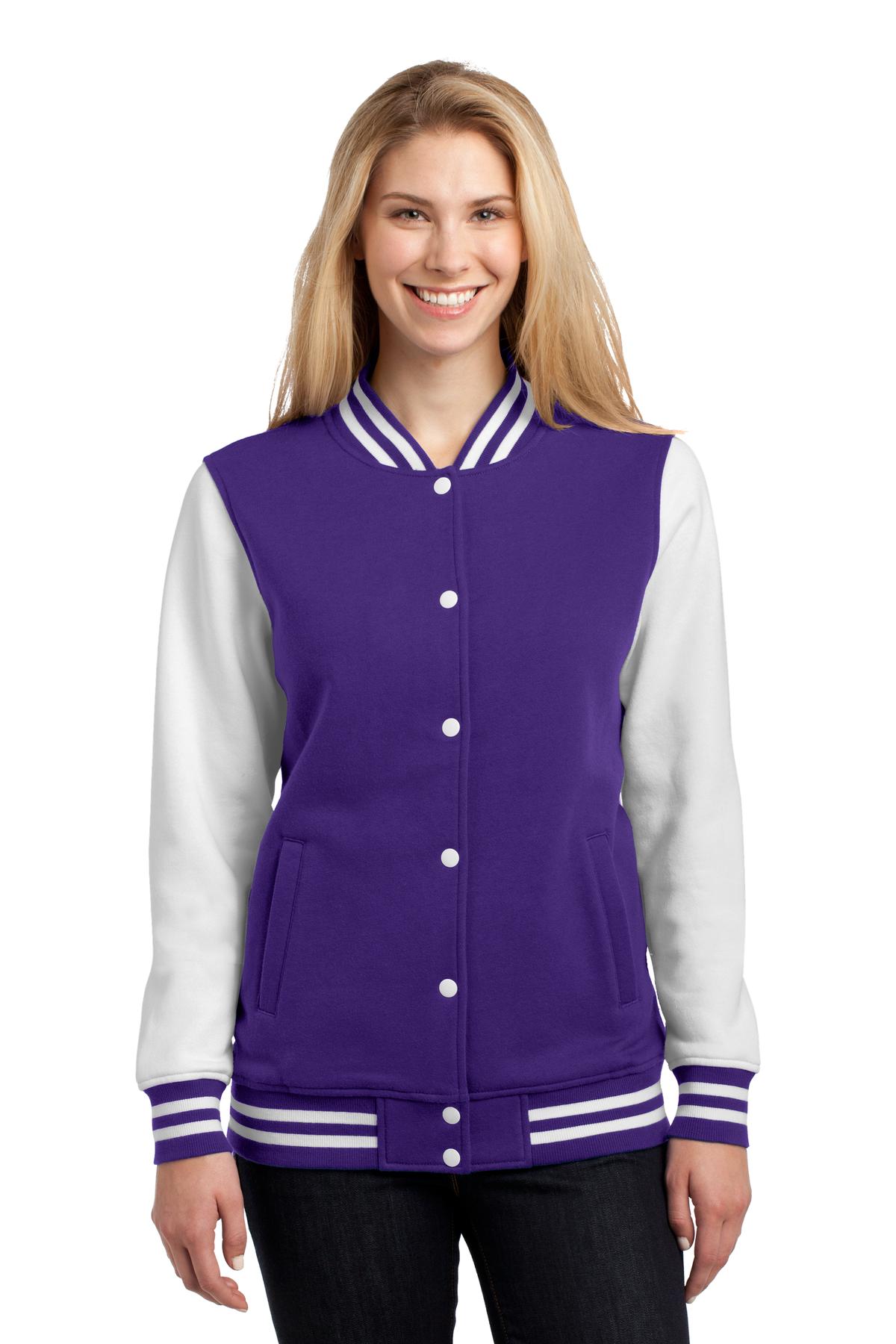 Sport-Tek Women's Fleece Letterman Jacket Womens Apparel Jackets & Vests