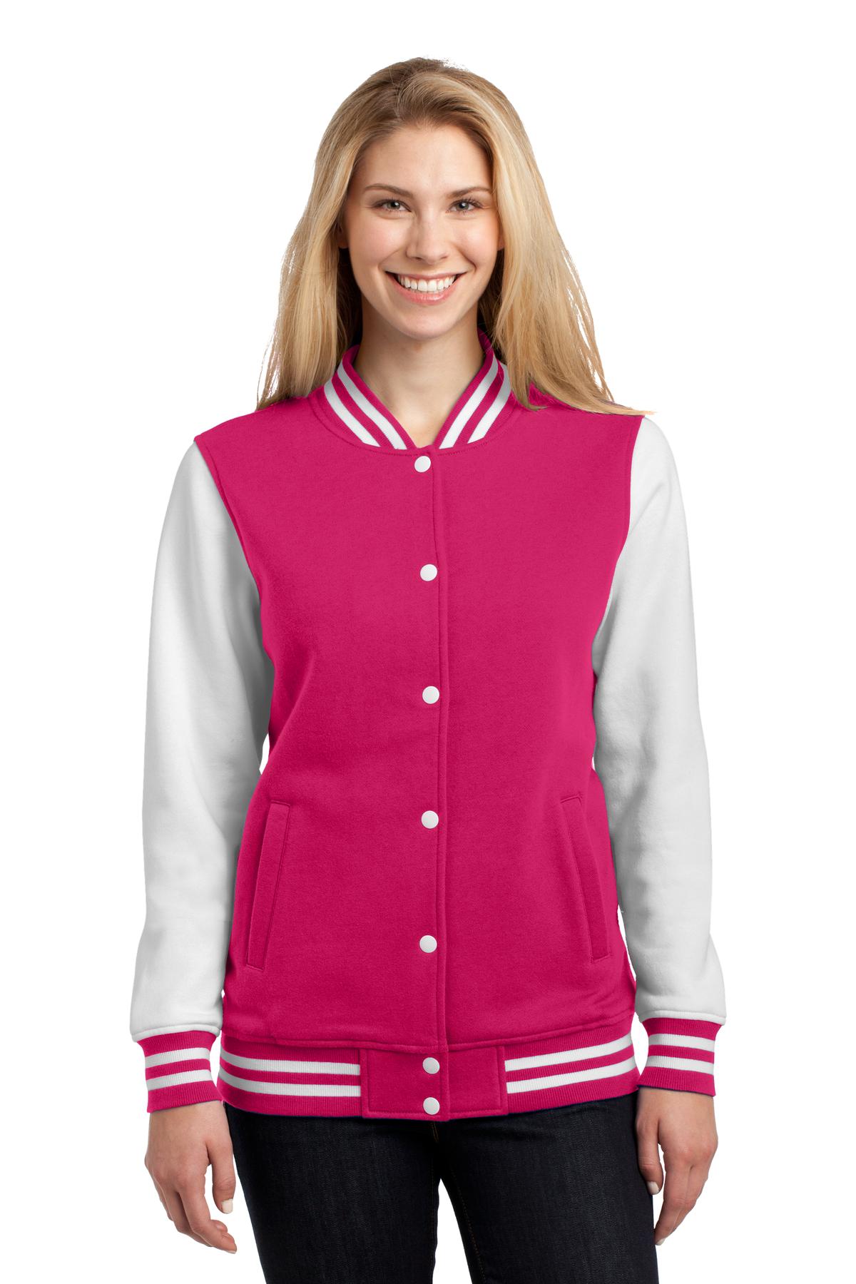 Sport-Tek Women's Fleece Letterman Jacket Womens Apparel Jackets & Vests
