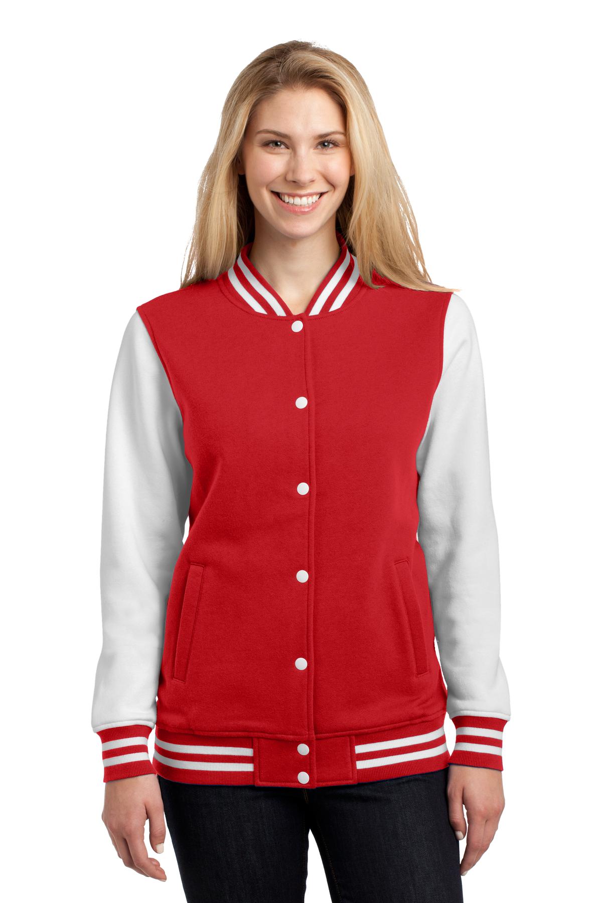 Sport-Tek Women's Fleece Letterman Jacket Womens Apparel Jackets & Vests