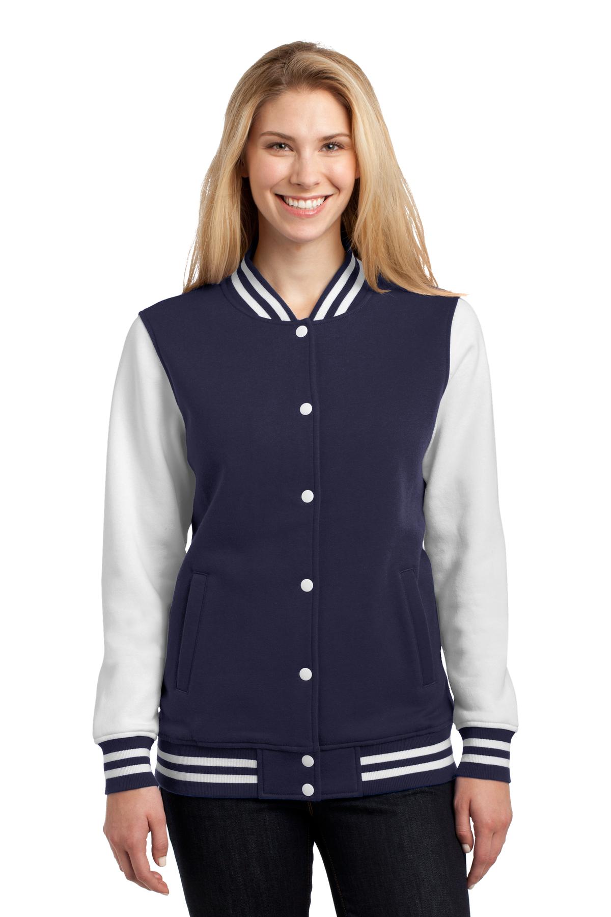 Sport-Tek Women's Fleece Letterman Jacket Womens Apparel Jackets & Vests