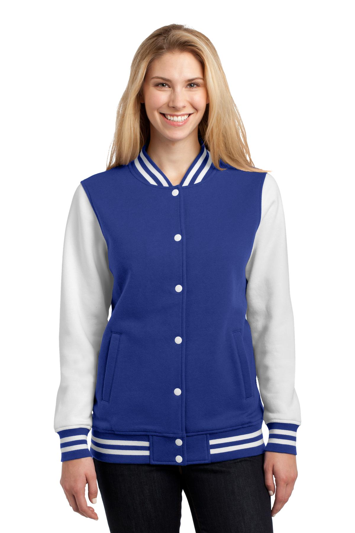 Sport-Tek Women's Fleece Letterman Jacket Womens Apparel Jackets & Vests