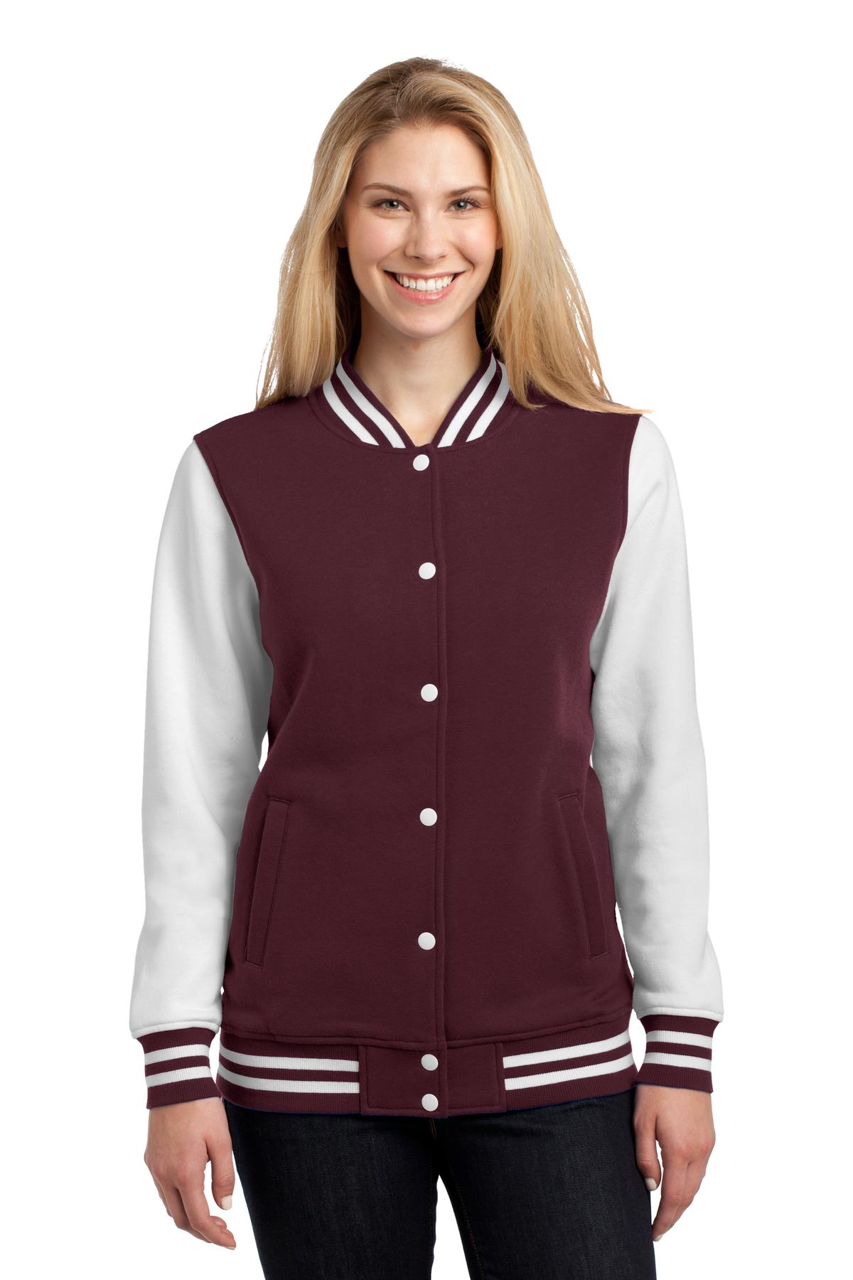 Sport-Tek Women's Fleece Letterman Jacket Womens Apparel Jackets & Vests