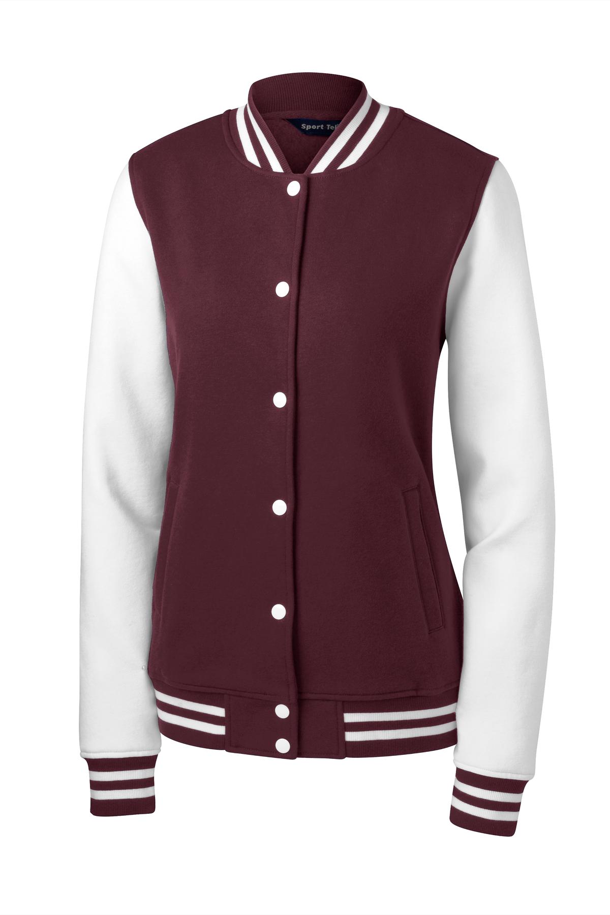 Sport-Tek Women's Fleece Letterman Jacket Womens Apparel Jackets & Vests