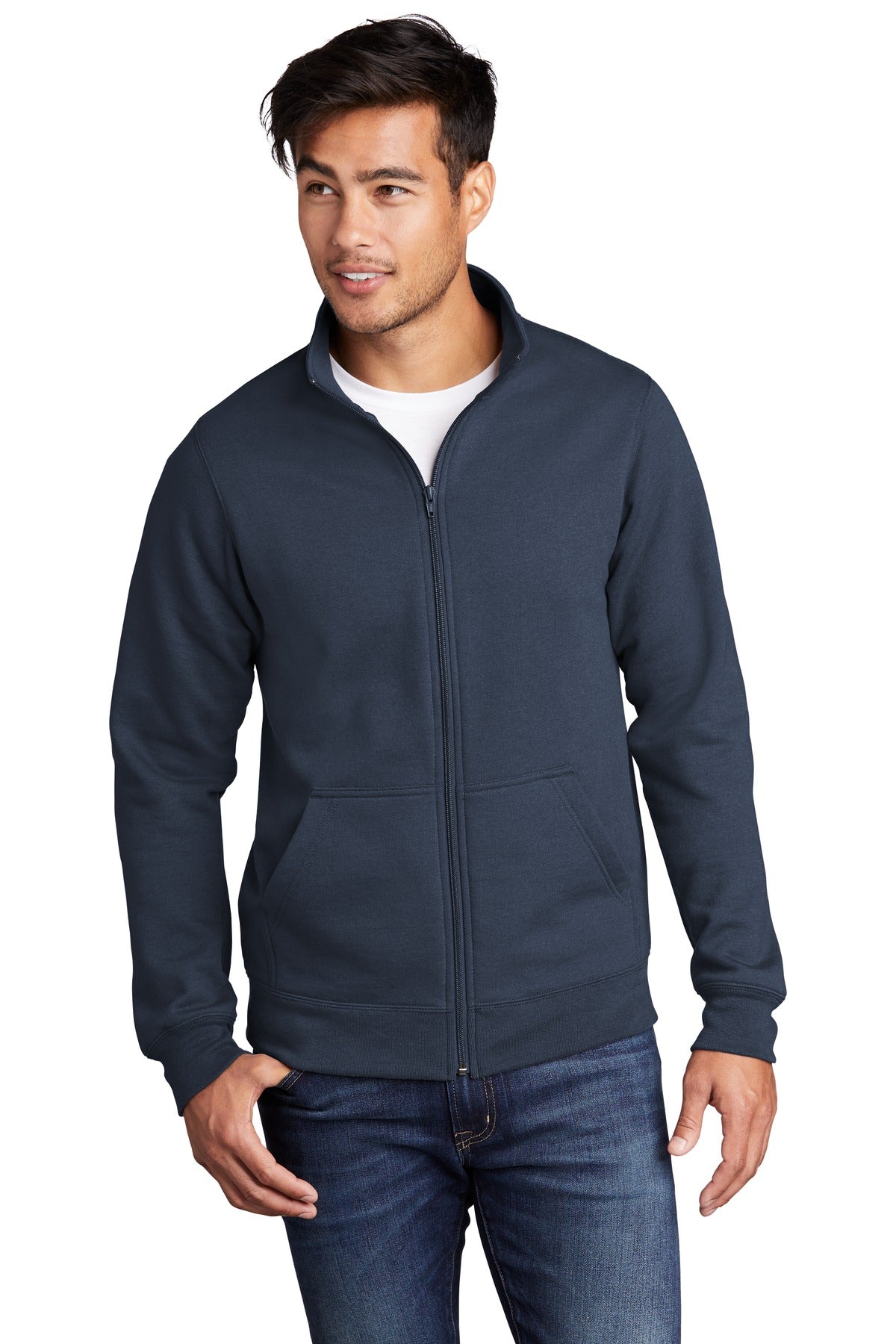 Port & Company - Men's Core Fleece Cadet Full-Zip Sweatshirt Mens Apparel Sweatshirts & Fleece