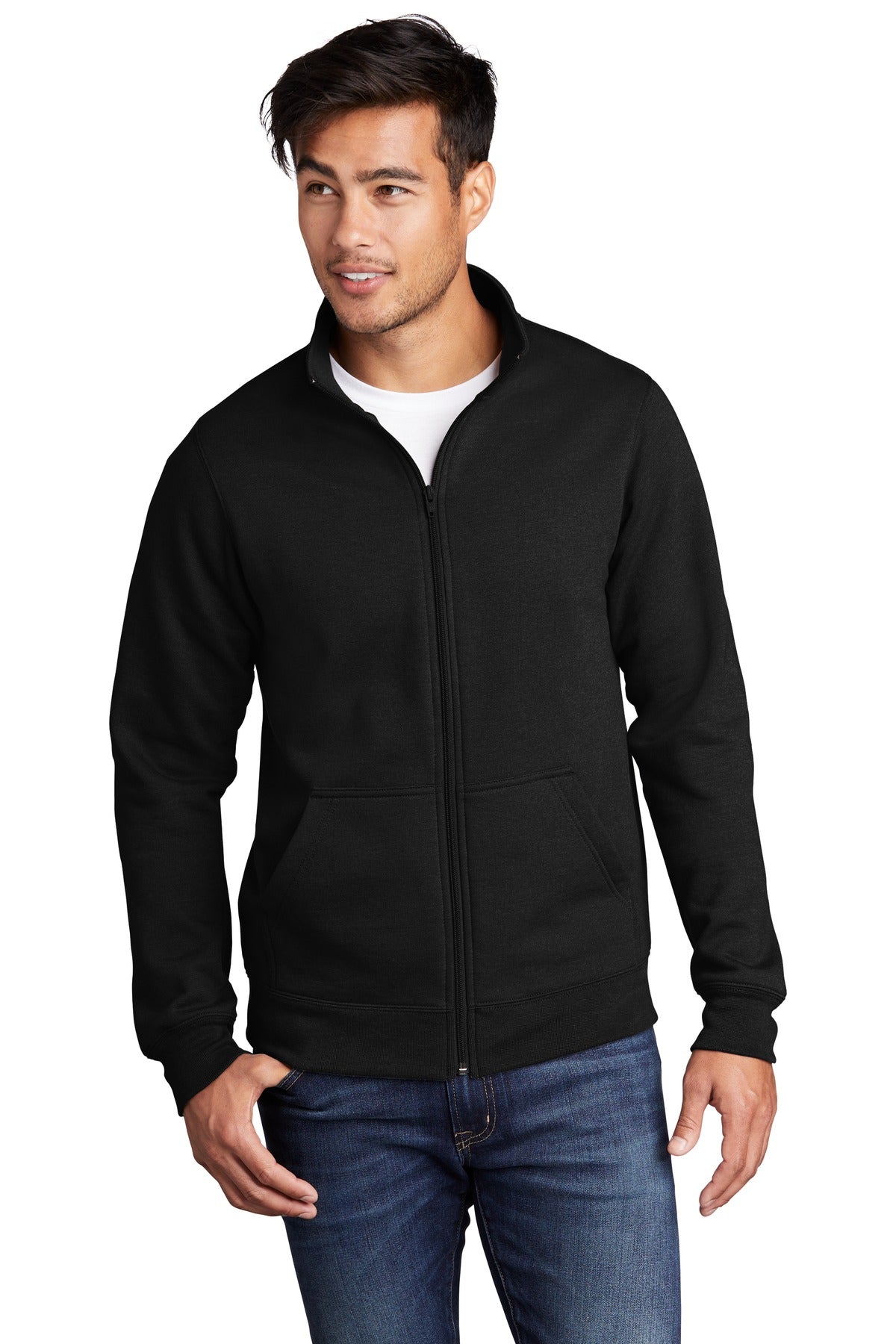 Port & Company - Men's Core Fleece Cadet Full-Zip Sweatshirt Mens Apparel Sweatshirts & Fleece
