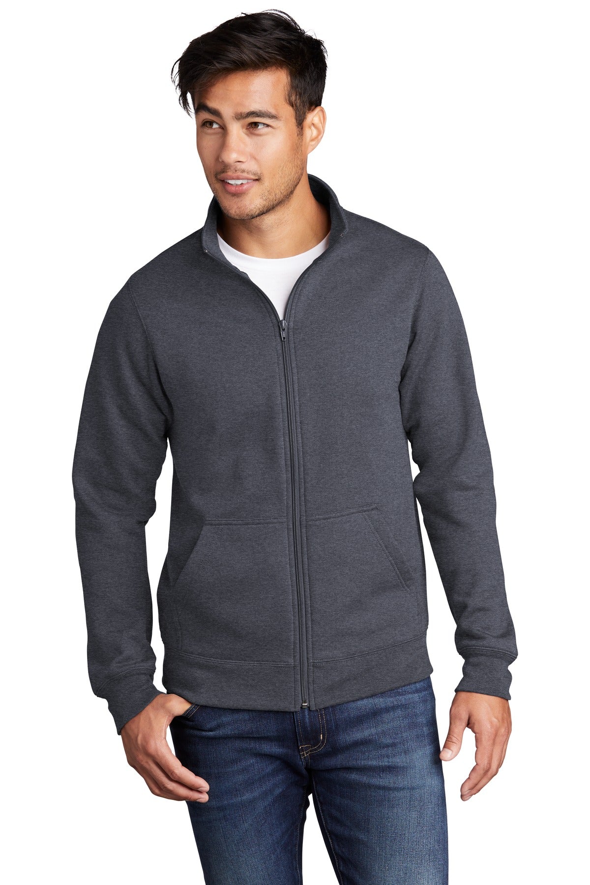 Port & Company - Men's Core Fleece Cadet Full-Zip Sweatshirt Mens Apparel Sweatshirts & Fleece