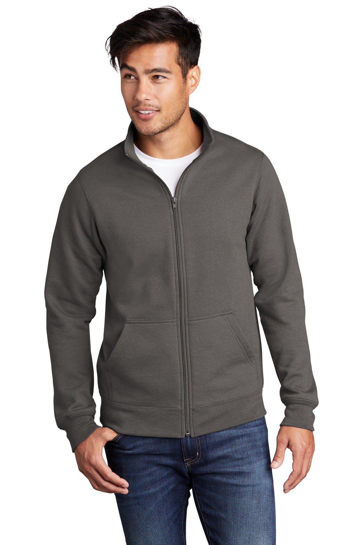 Port & Company - Men's Core Fleece Cadet Full-Zip Sweatshirt Mens Apparel Sweatshirts & Fleece