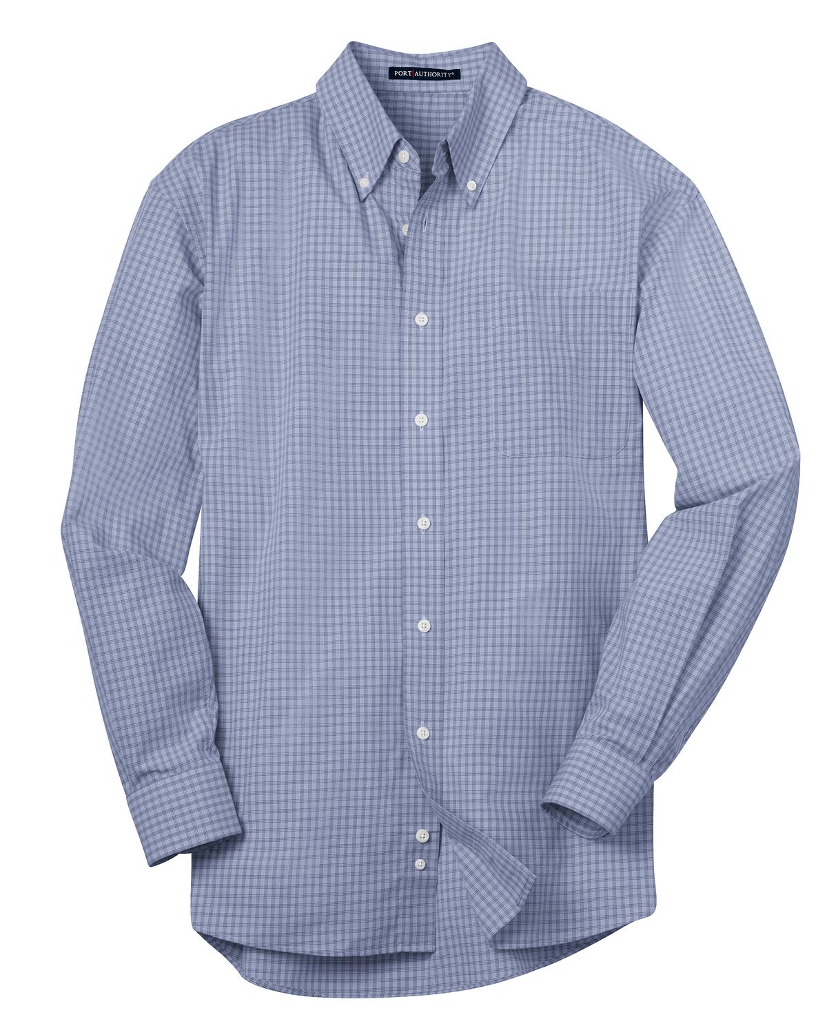 Port Authority Men's Plaid Pattern Easy Care Shirt. S639 Mens Apparel Shirts & Tops