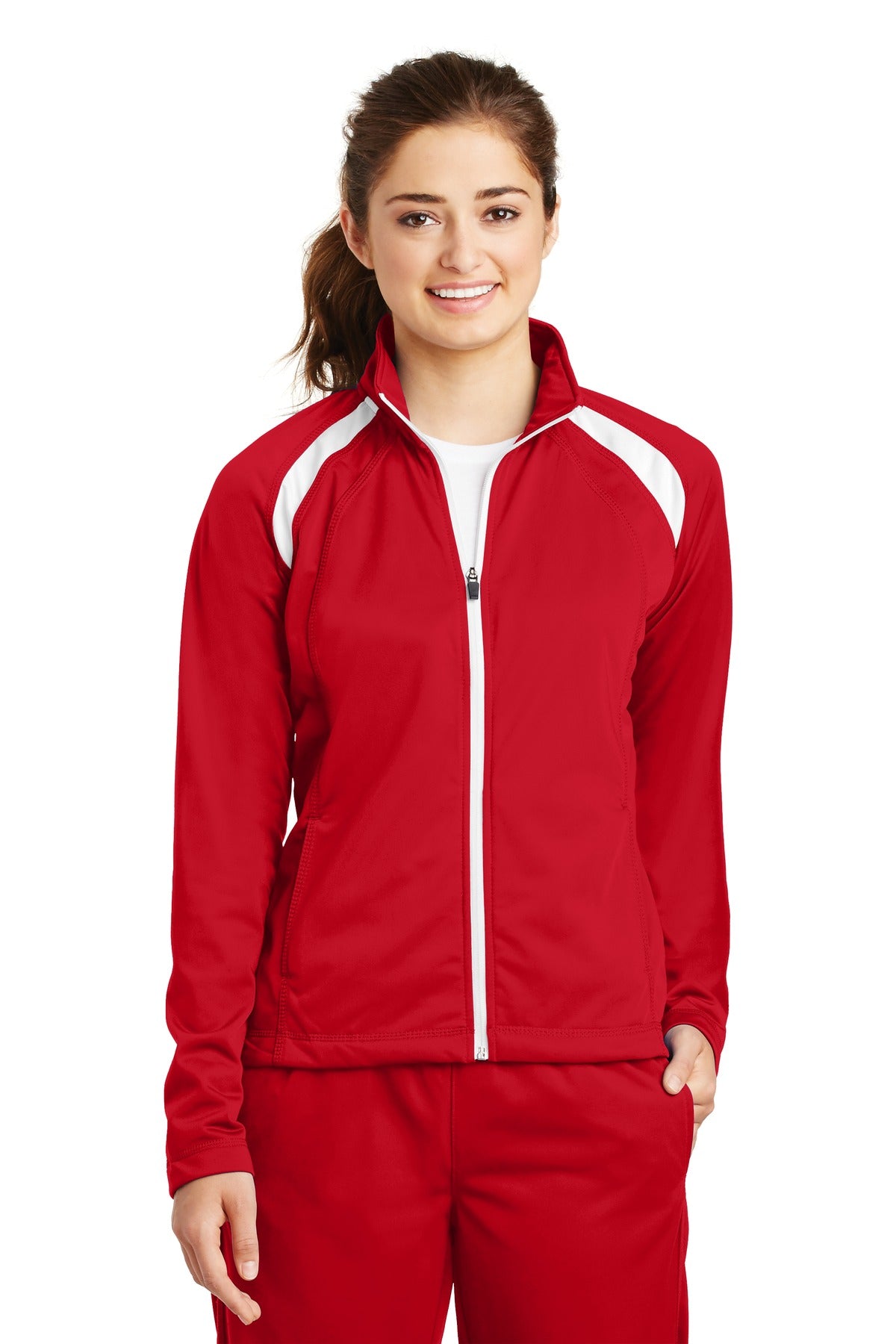 Sport-Tek Women's Tricot Track Jacket. LST90 Womens Apparel Sweatshirts & Fleece