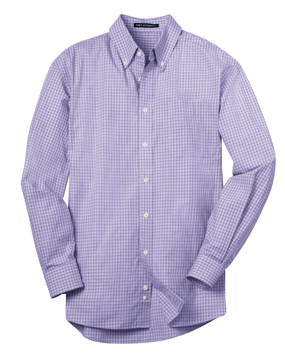 Port Authority Men's Plaid Pattern Easy Care Shirt. S639 Mens Apparel Shirts & Tops