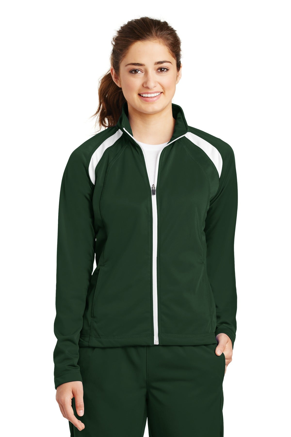 Sport-Tek Women's Tricot Track Jacket. LST90 Womens Apparel Sweatshirts & Fleece
