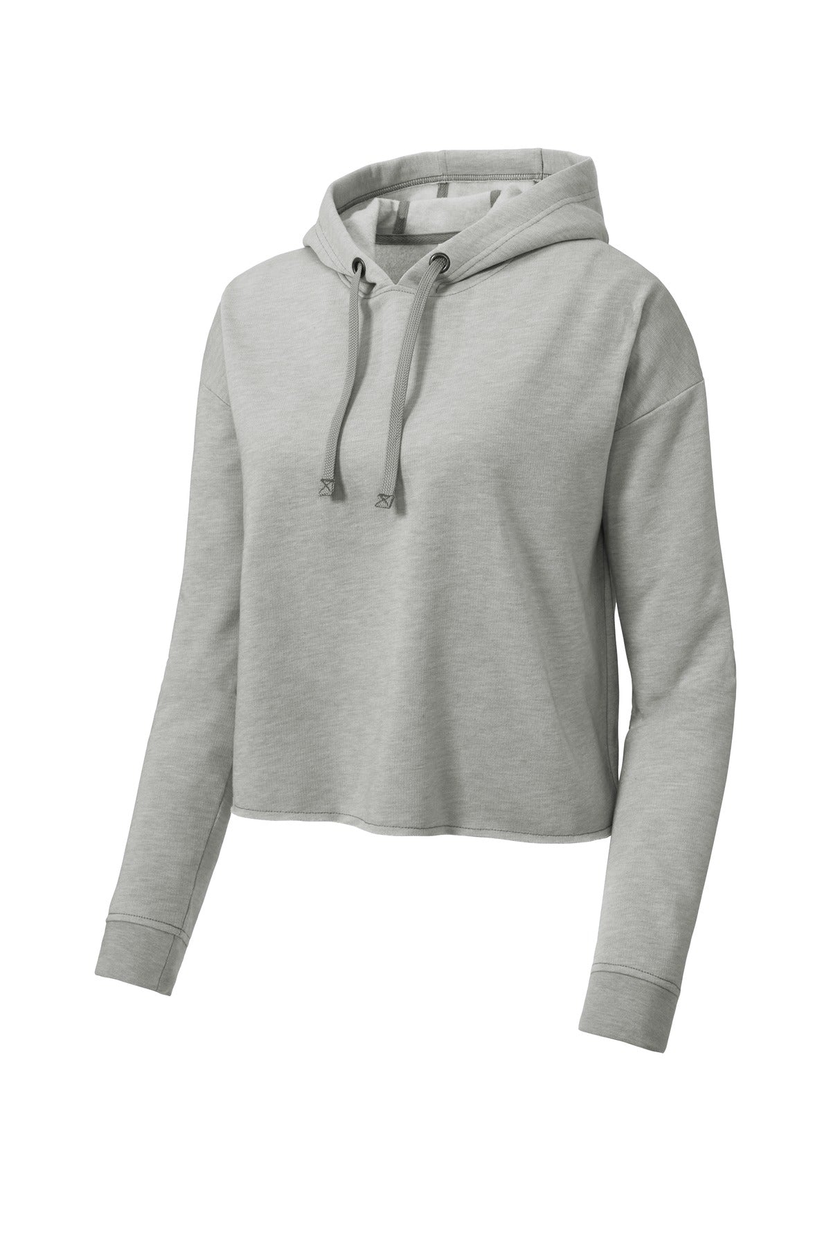 Sport-Tek Women's PosiCharge Tri-Blend Wicking Fleece Crop Hooded Pullover LST298 Womens Apparel Sweatshirts & Fleece