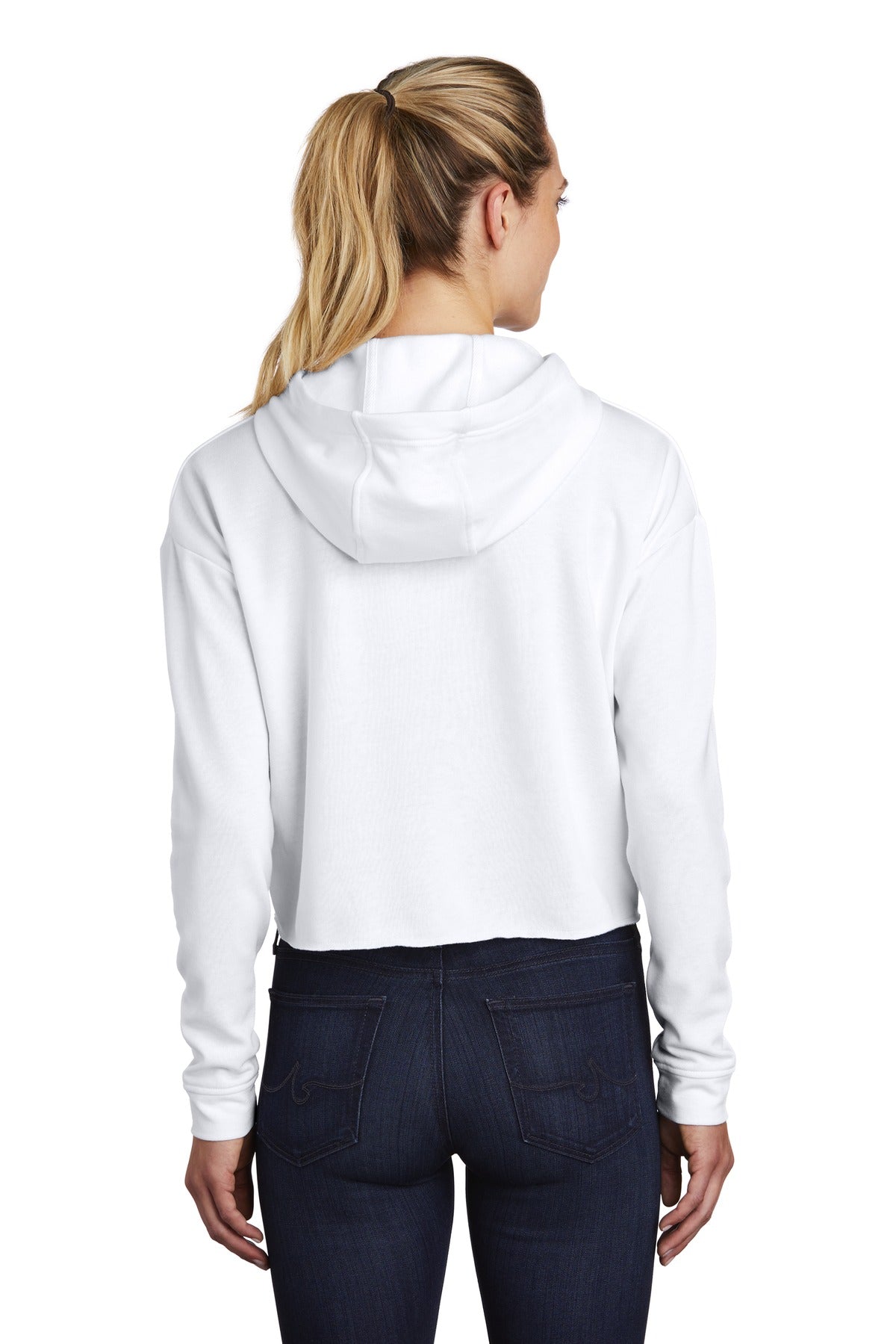 Sport-Tek Women's PosiCharge Tri-Blend Wicking Fleece Crop Hooded Pullover LST298 Womens Apparel Sweatshirts & Fleece