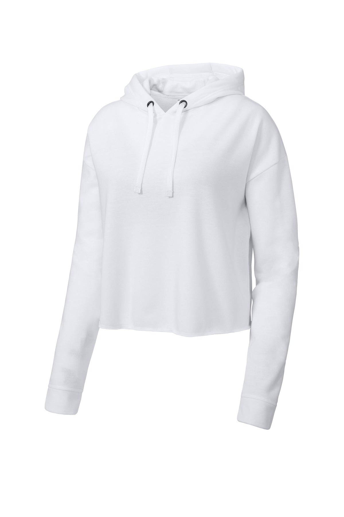 Sport-Tek Women's PosiCharge Tri-Blend Wicking Fleece Crop Hooded Pullover LST298 Womens Apparel Sweatshirts & Fleece