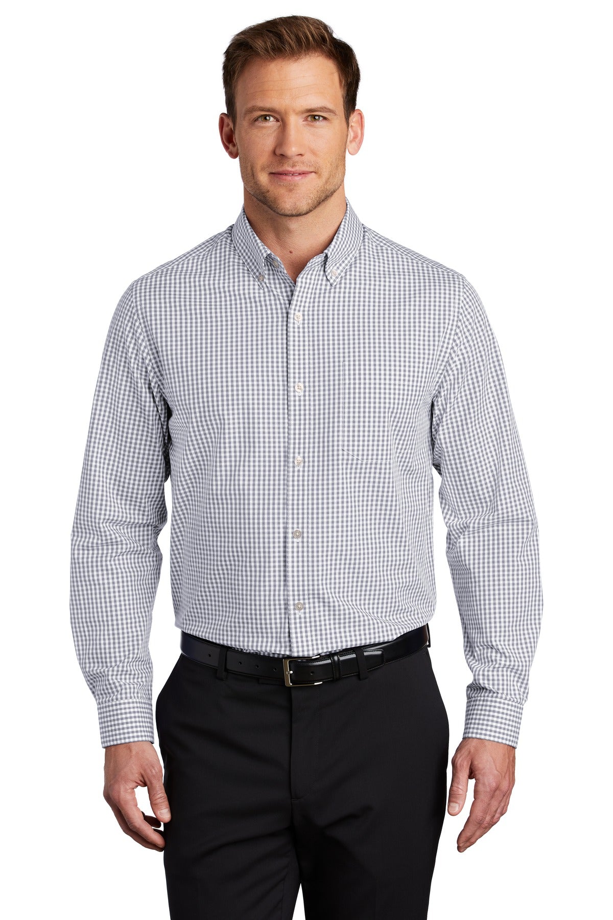 Port Authority Men's Broadcloth Gingham Easy Care Shirt W644 Mens Apparel Shirts & Tops