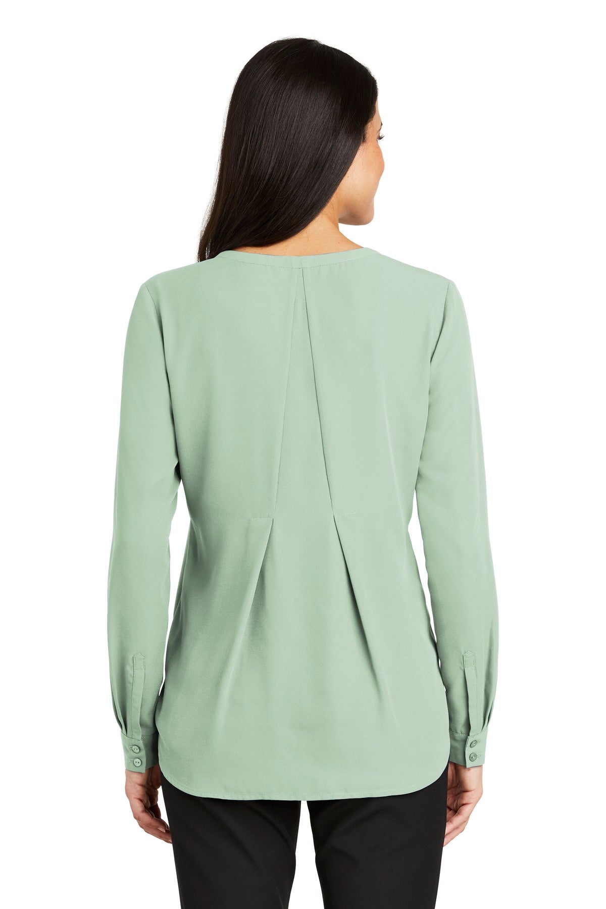 Port Authority Women's Long Sleeve Button-Front Blouse. LW700 Womens Apparel Shirts & Tops