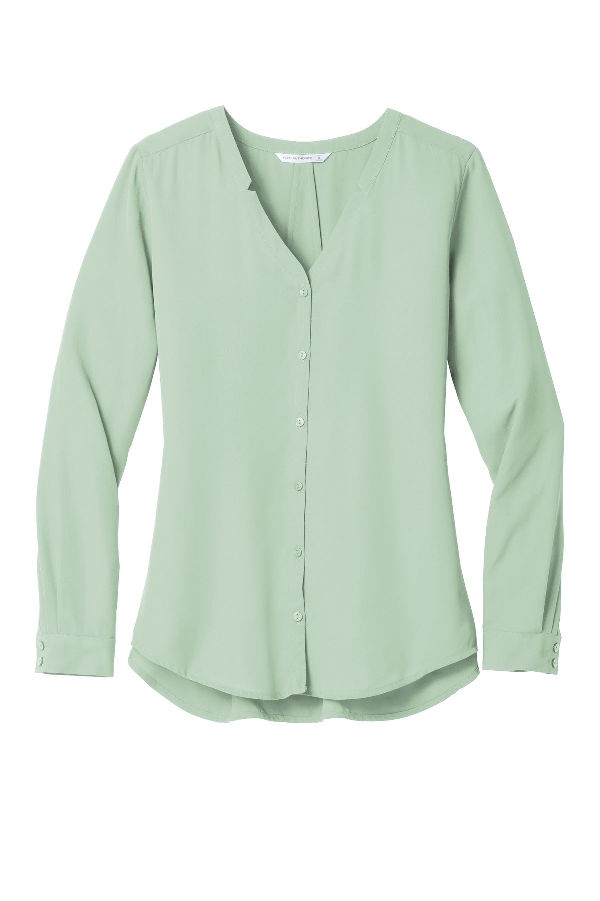 Port Authority Women's Long Sleeve Button-Front Blouse. LW700 Womens Apparel Shirts & Tops