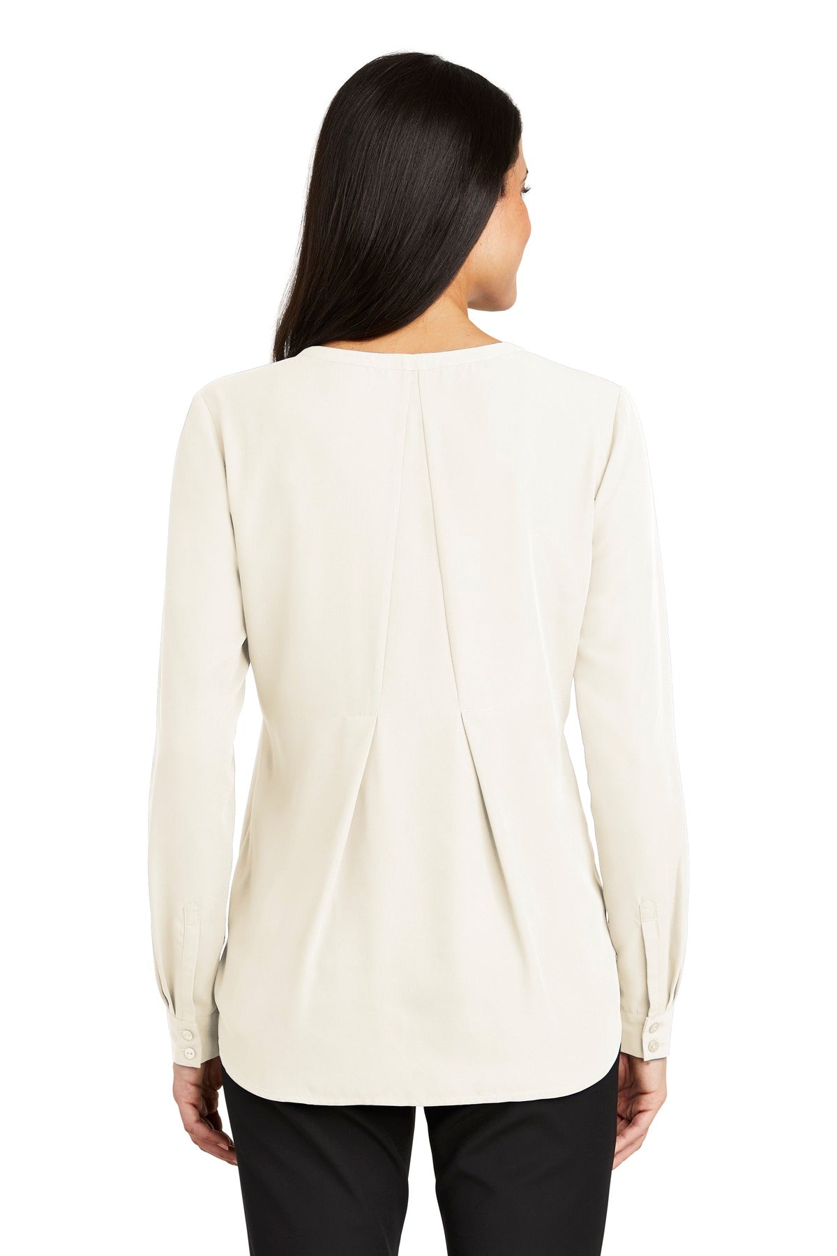 Port Authority Women's Long Sleeve Button-Front Blouse. LW700 Womens Apparel Shirts & Tops