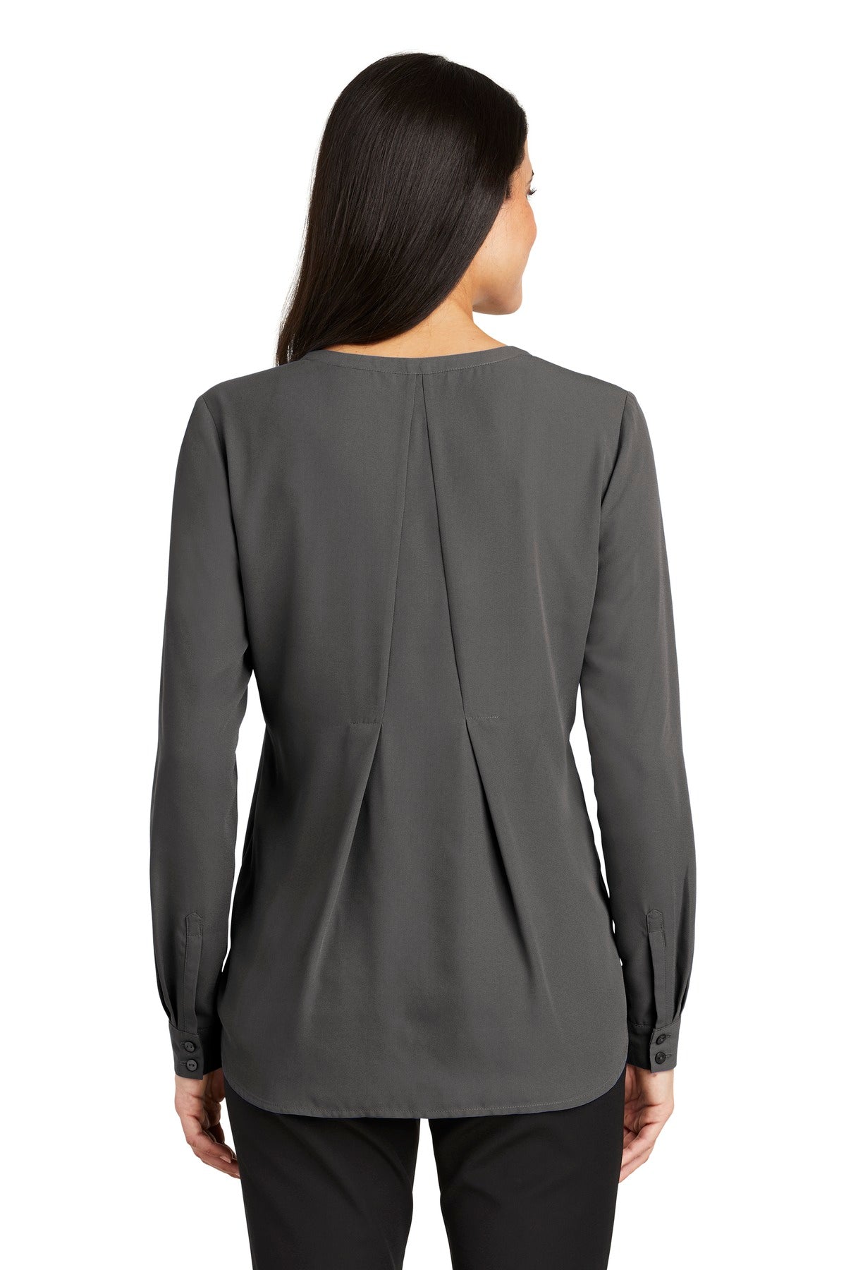 Port Authority Women's Long Sleeve Button-Front Blouse. LW700 Womens Apparel Shirts & Tops