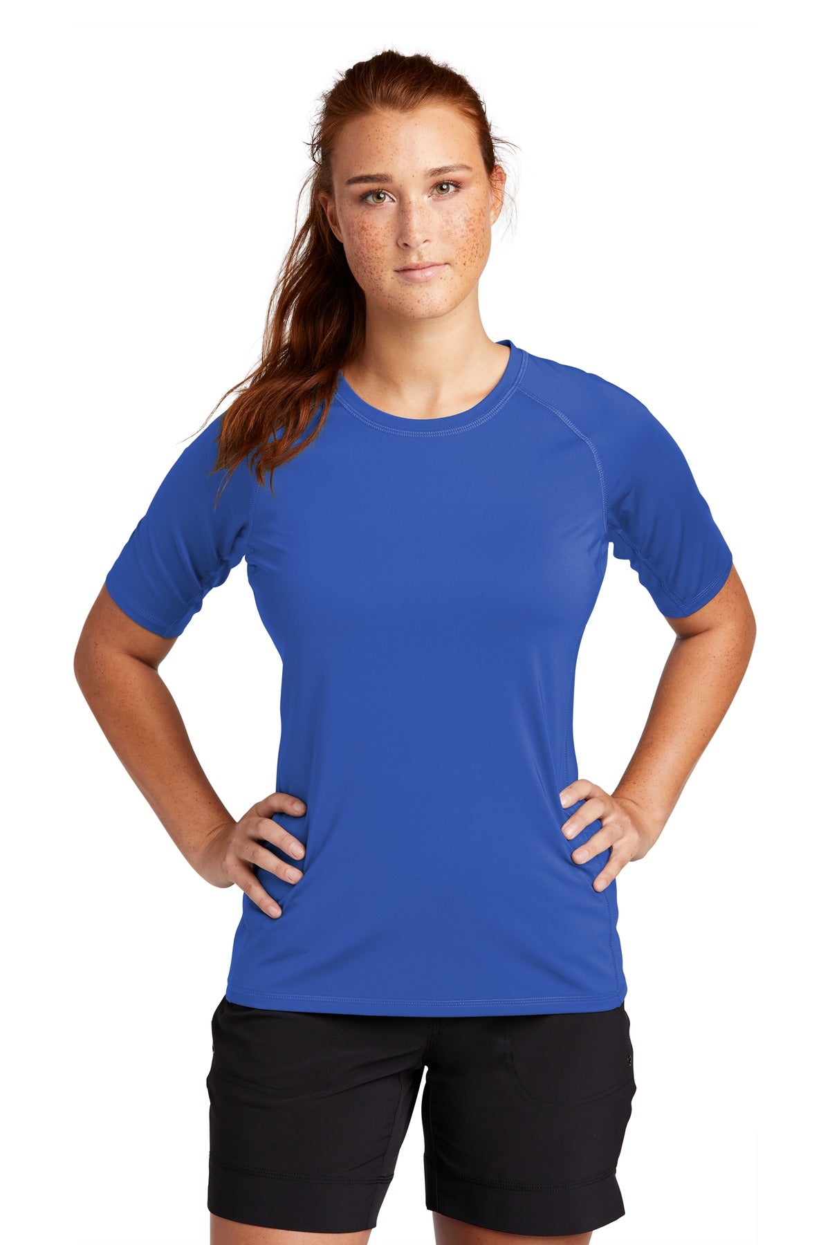 Sport-Tek Women's Rashguard Tee LST470 Womens Apparel Shirts & Tops