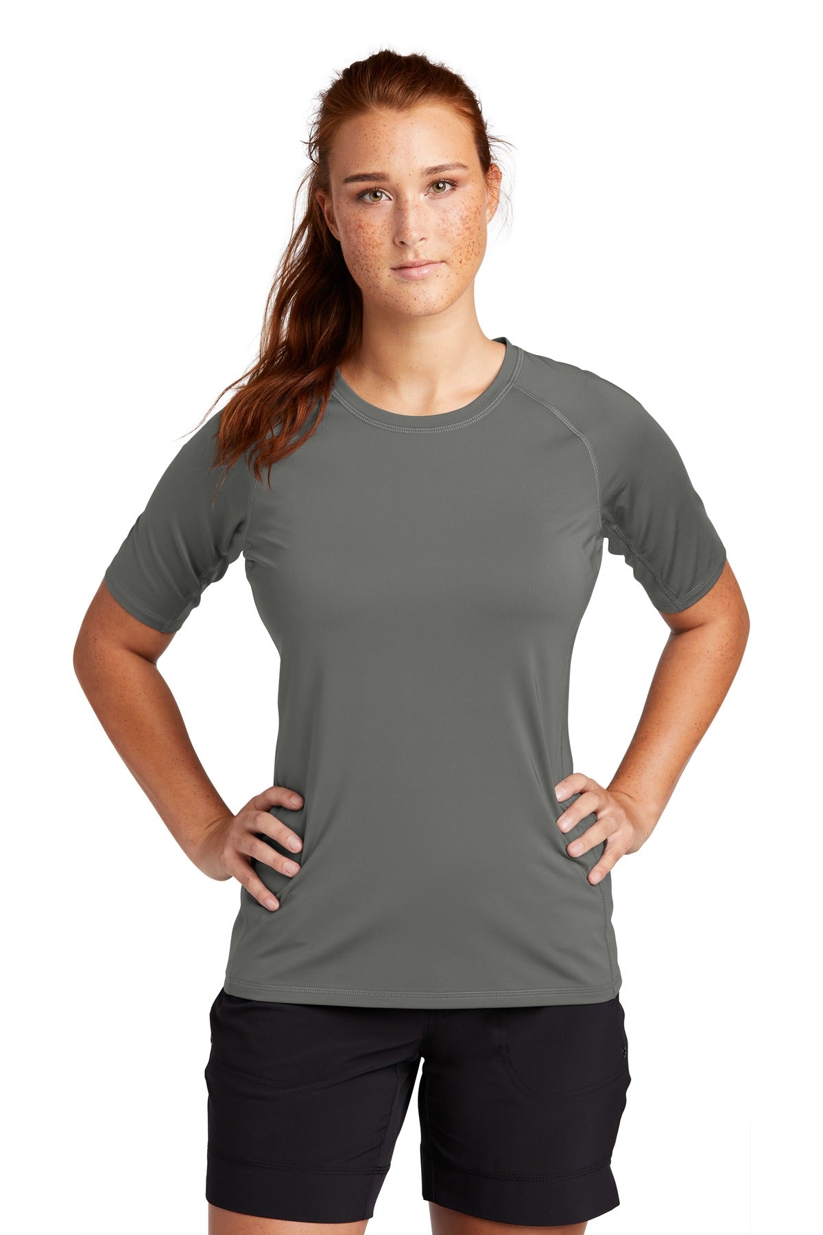 Sport-Tek Women's Rashguard Tee LST470 Womens Apparel Shirts & Tops