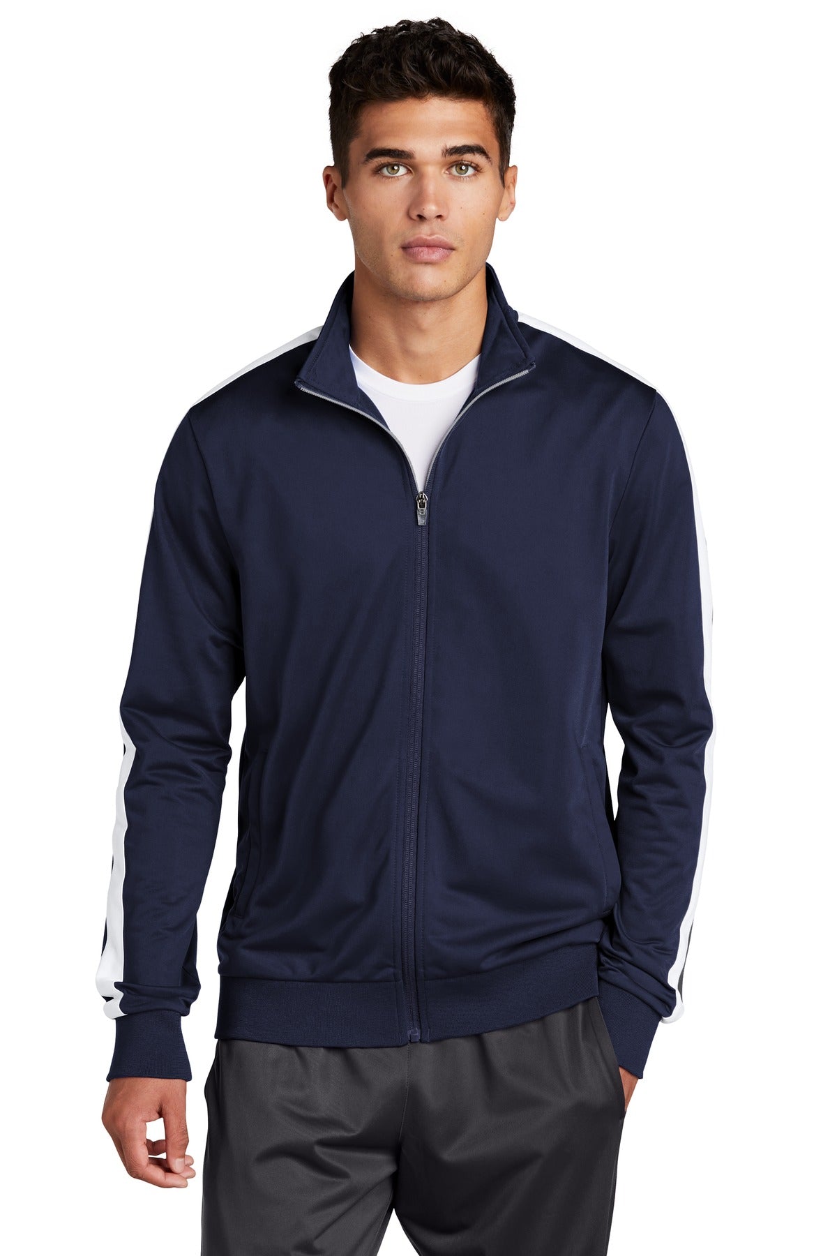 Sport-Tek Men's Tricot Track Jacket Mens Apparel Jackets & Vests