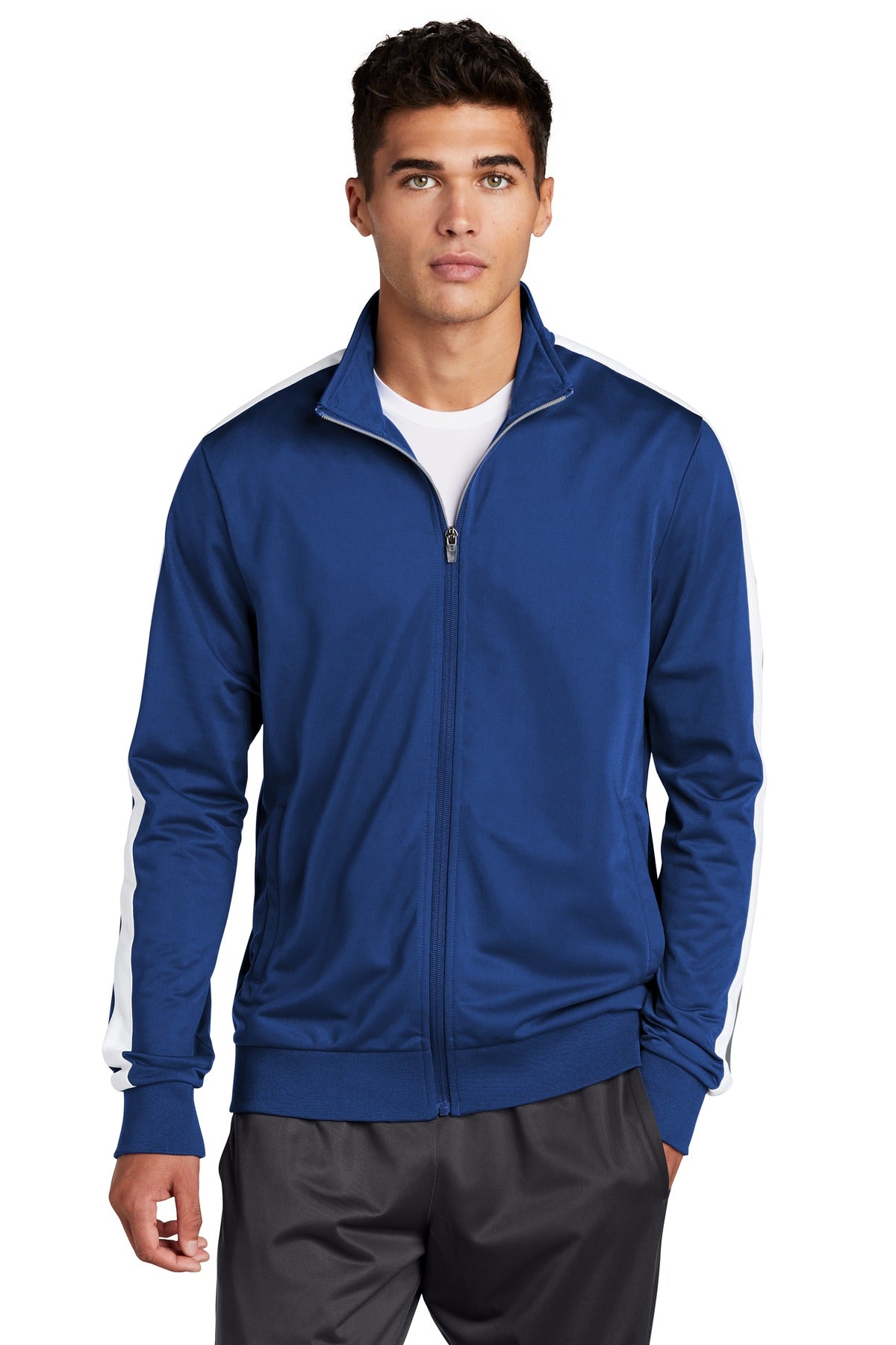 Sport-Tek Men's Tricot Track Jacket Mens Apparel Jackets & Vests