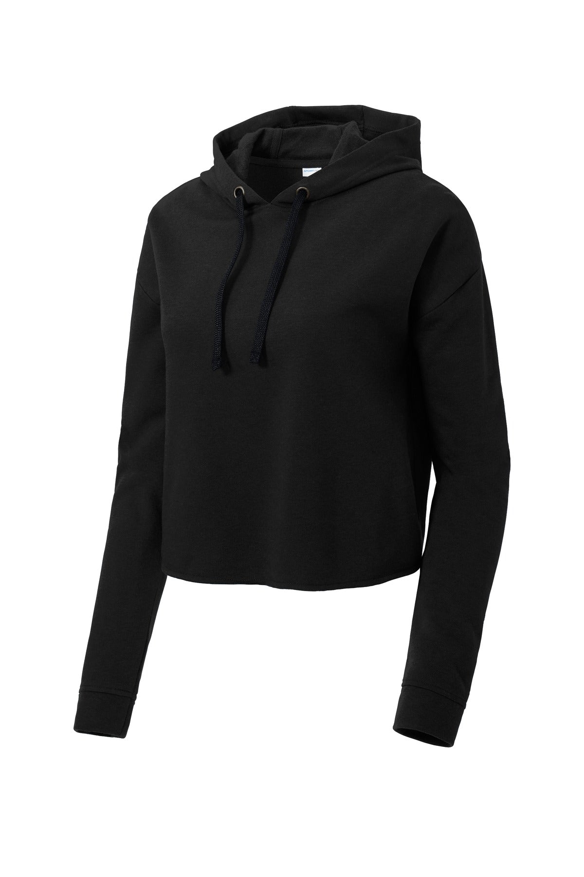 Sport-Tek Women's PosiCharge Tri-Blend Wicking Fleece Crop Hooded Pullover LST298 Womens Apparel Sweatshirts & Fleece