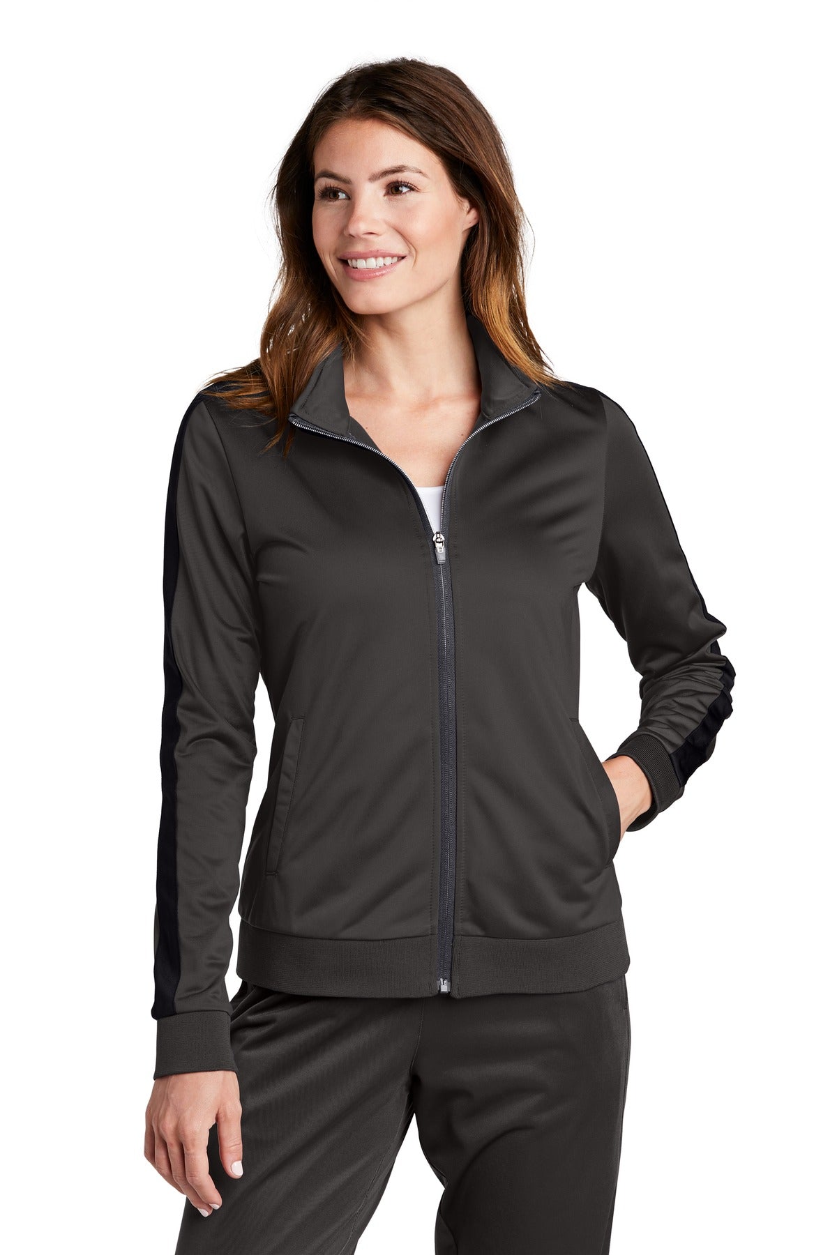 Sport-Tek Women's Tricot Track Jacket Womens Apparel Jackets & Vests