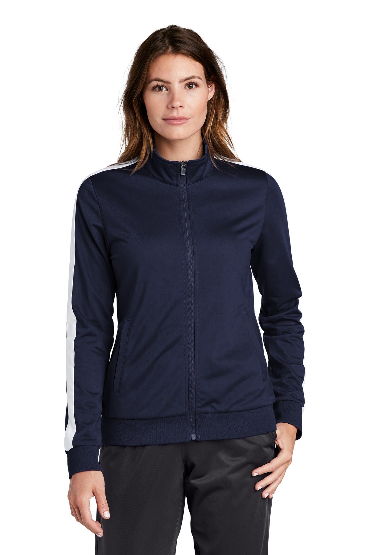 Sport-Tek Women's Tricot Track Jacket Womens Apparel Jackets & Vests