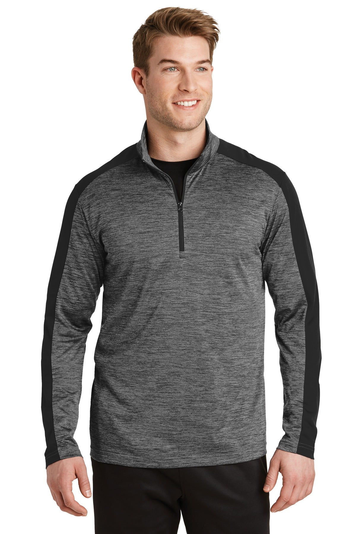Sport-Tek Men's PosiCharge Electric Heather Colorblock 1/4-Zip Pullover Mens Apparel Sweatshirts & Fleece