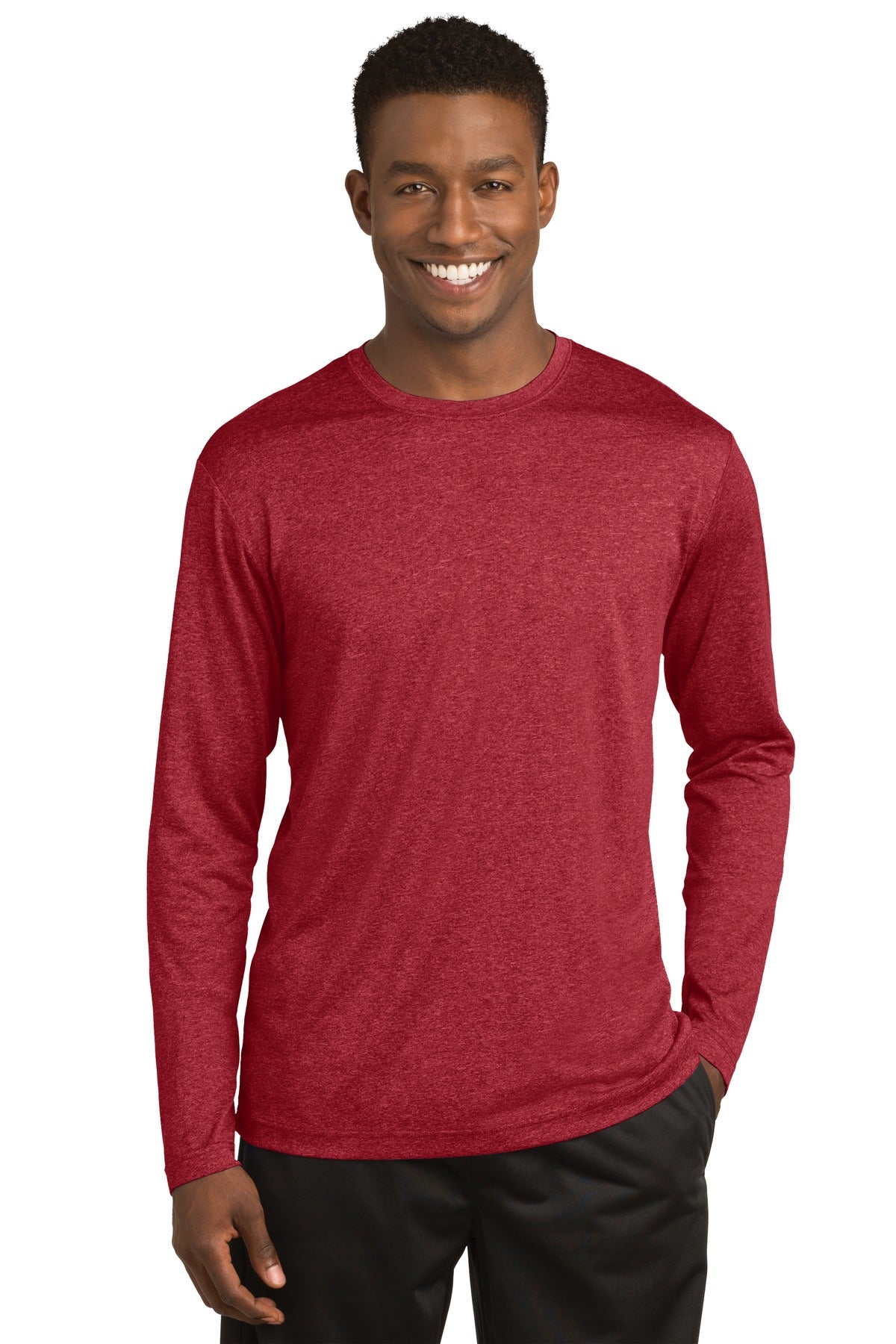 Sport-Tek Men's Long Sleeve Heather Contender Tee Mens Apparel Shirts & Tops