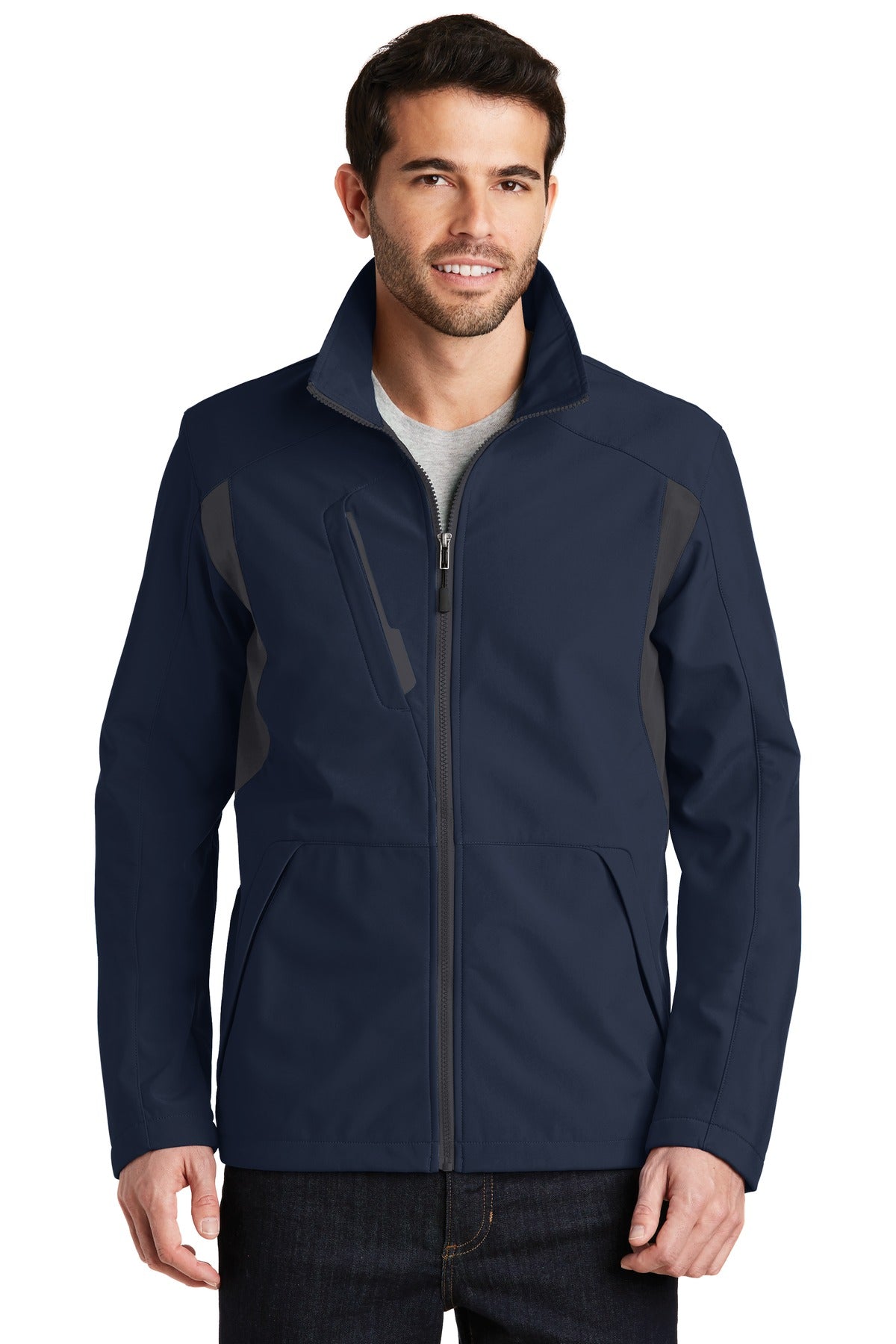 Port Authority Men's Back-Block Soft Shell Jacket. J336 Mens Apparel Jackets & Vests