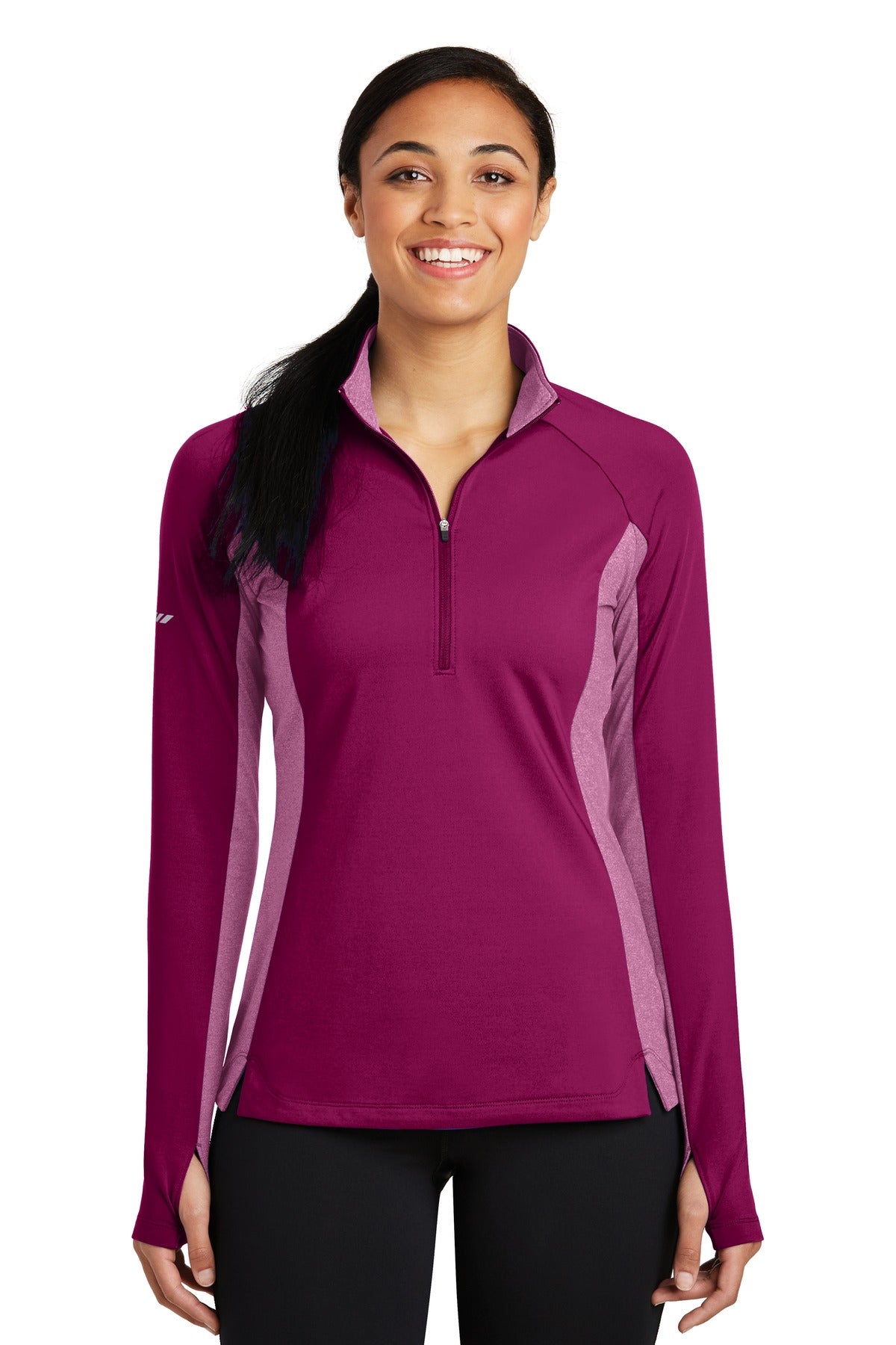 Sport-Tek Women's Sport-Wick Stretch Contrast 1/2-Zip Pullover LST854 Womens Apparel Sweatshirts & Fleece
