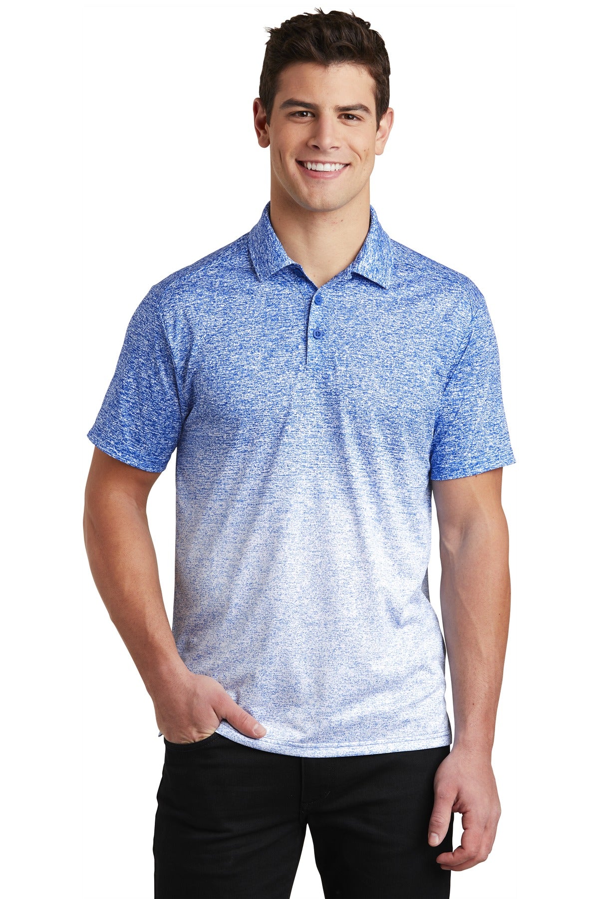 Sport-Tek Ombre Heather Polo. ST671 Mens Apparel Shirts & Tops