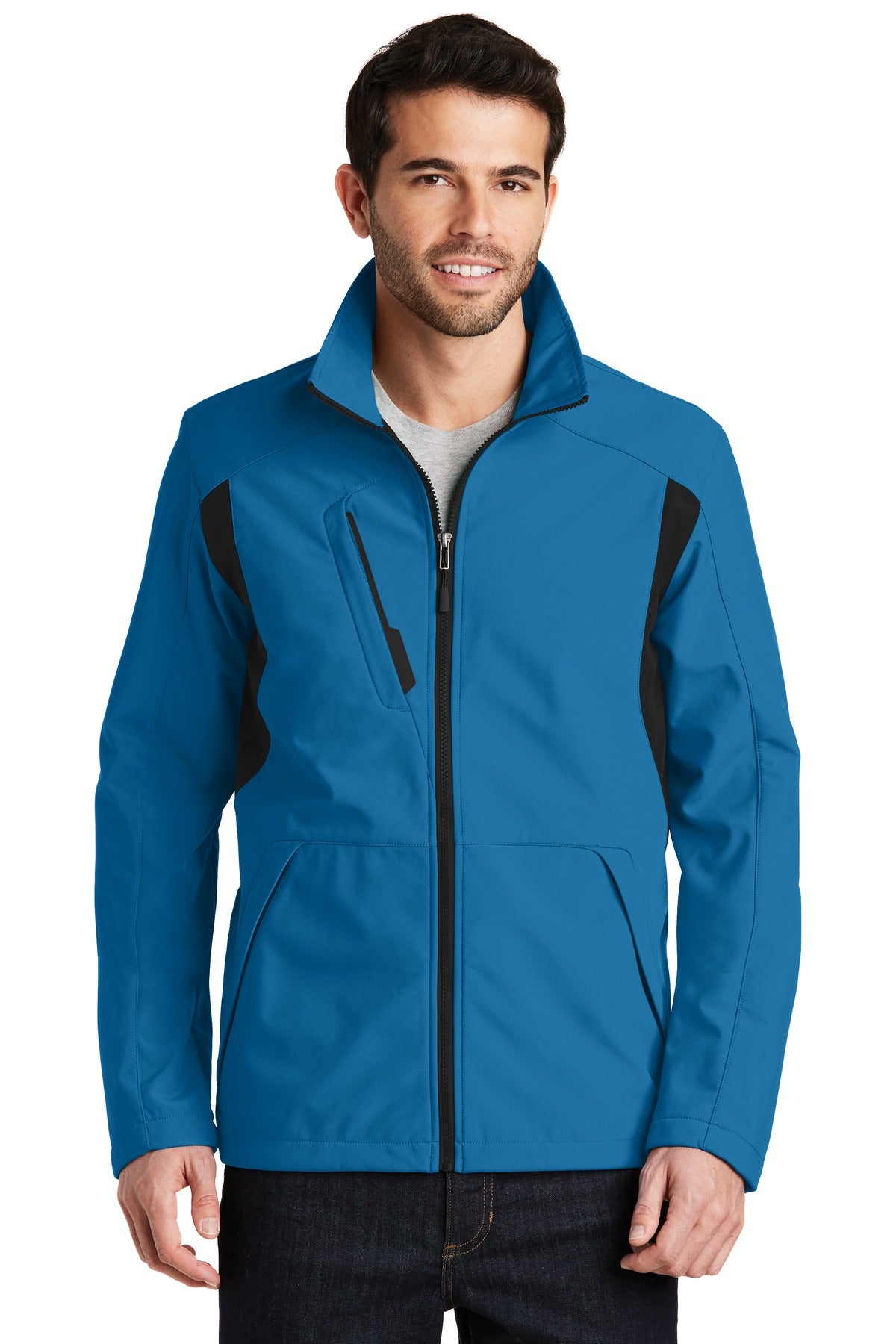 Port Authority Men's Back-Block Soft Shell Jacket. J336 Mens Apparel Jackets & Vests