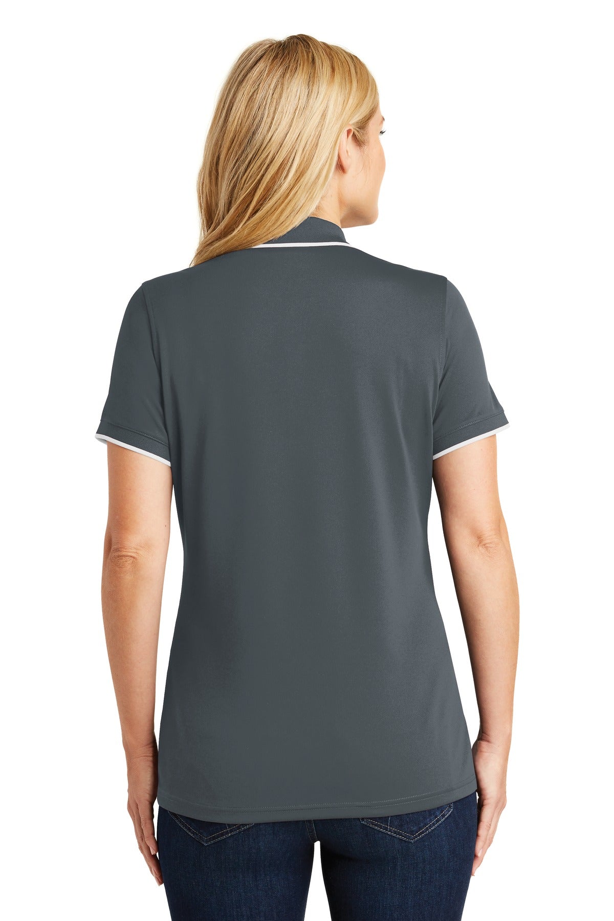 Port Authority Women's Dry Zone UV Micro-Mesh Tipped Polo. LK111 Womens Apparel Shirts & Tops
