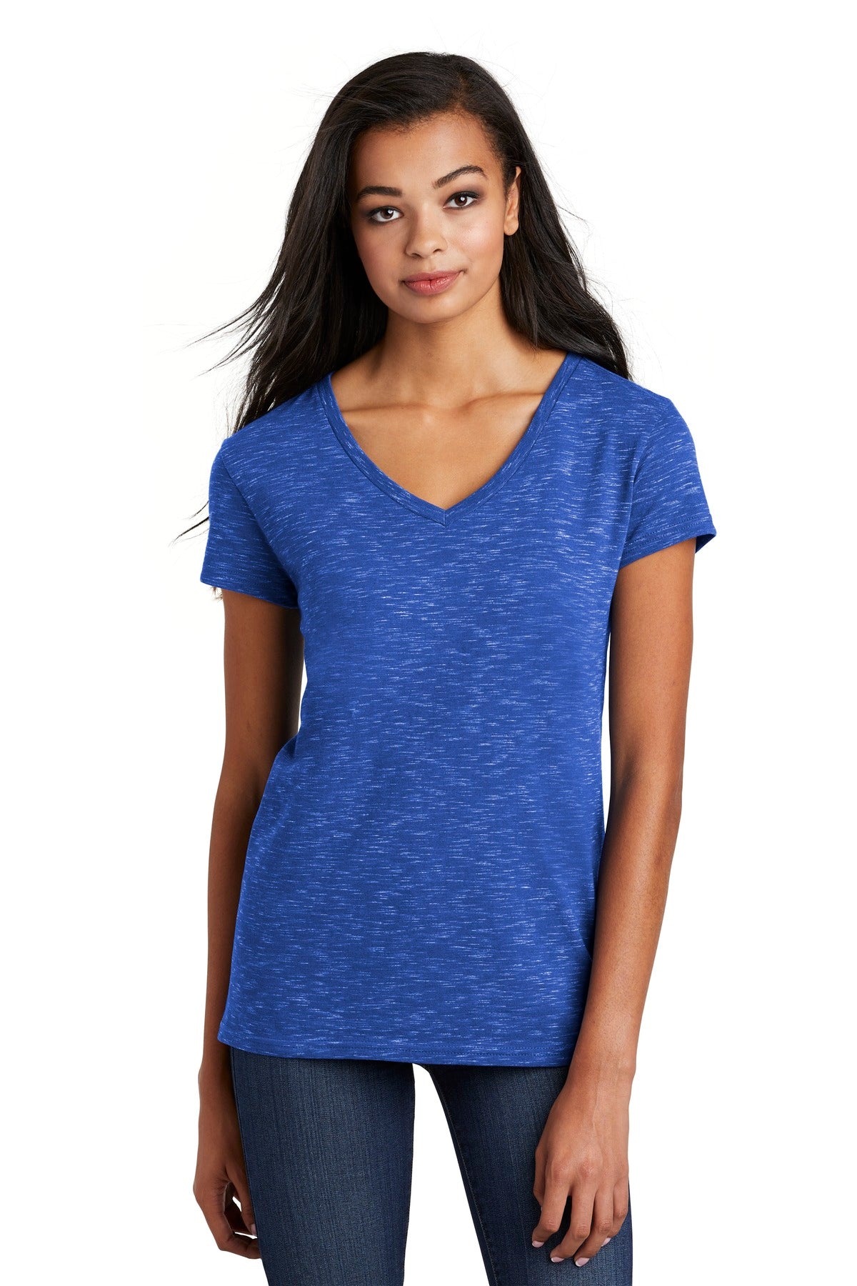 District Women's Medal V-Neck Tee. DT664 Womens Apparel Shirts & Tops