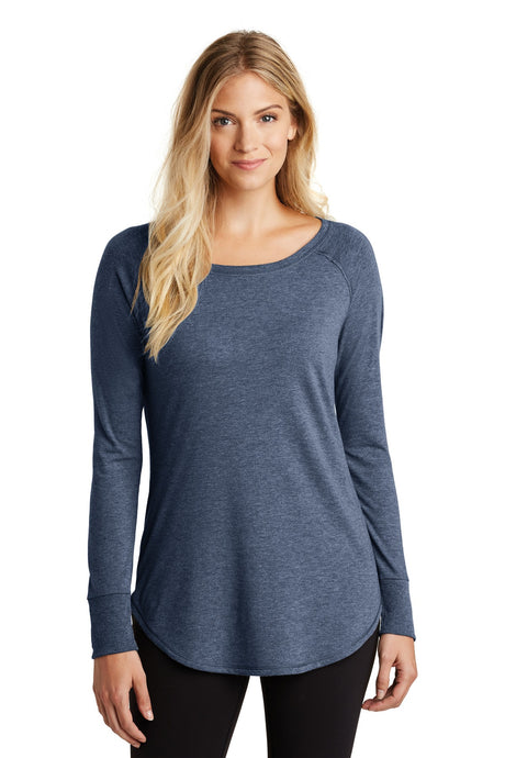 District Women's Perfect Tri Long Sleeve Tunic Tee. DT132L Womens Apparel Shirts & Tops