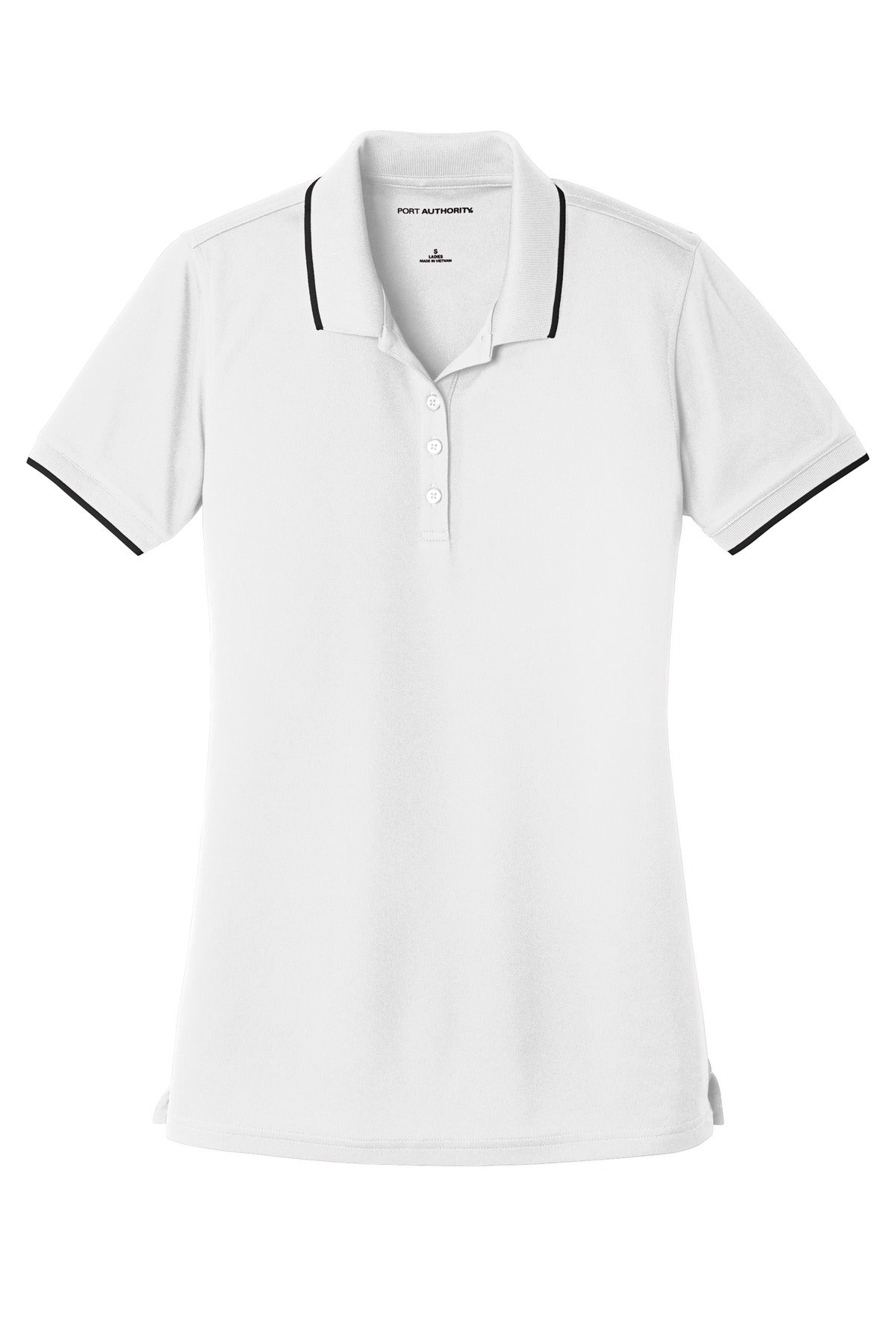 Port Authority Women's Dry Zone UV Micro-Mesh Tipped Polo. LK111 Womens Apparel Shirts & Tops