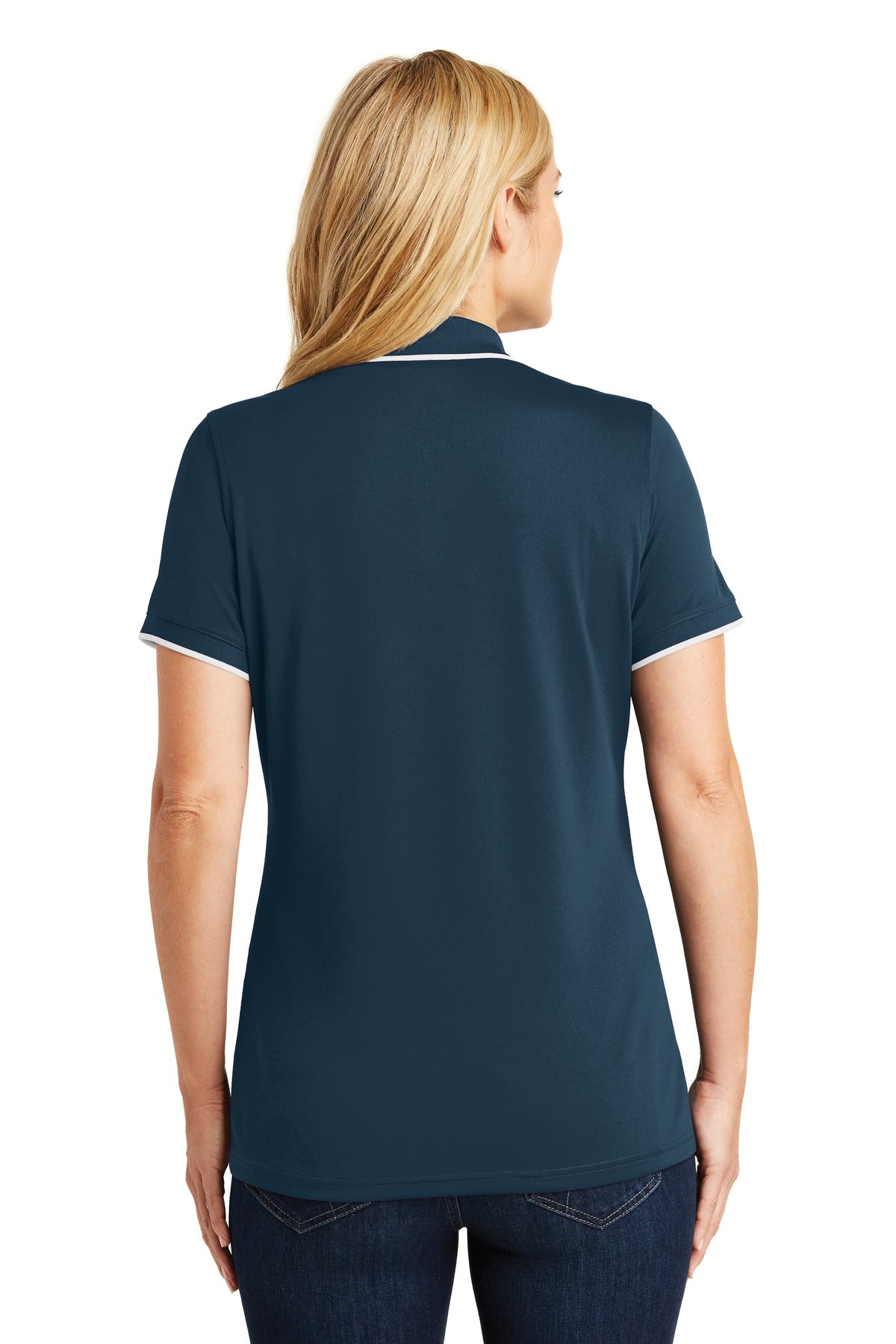 Port Authority Women's Dry Zone UV Micro-Mesh Tipped Polo. LK111 Womens Apparel Shirts & Tops