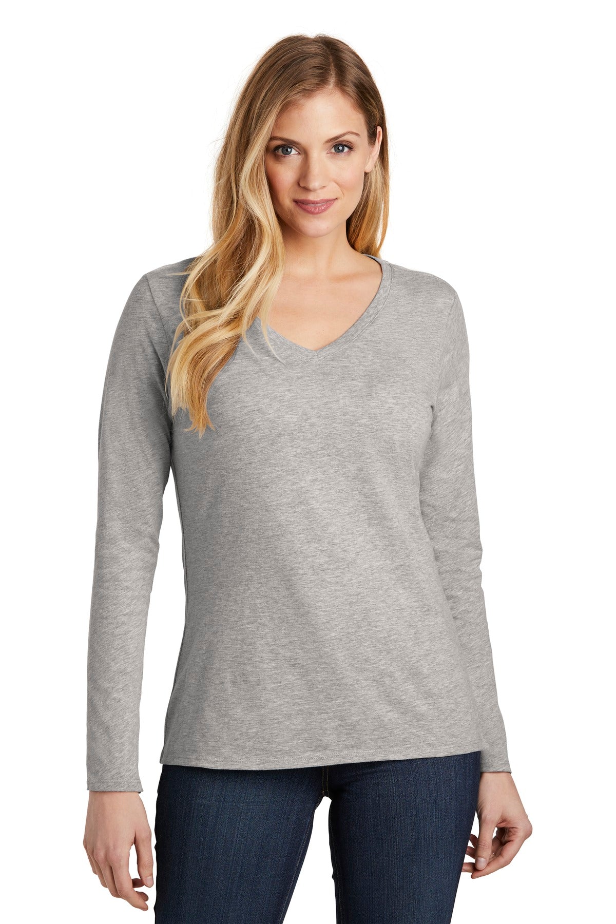 District Women's Very Important Tee Long Sleeve V-Neck. DT6201 Womens Apparel Shirts & Tops