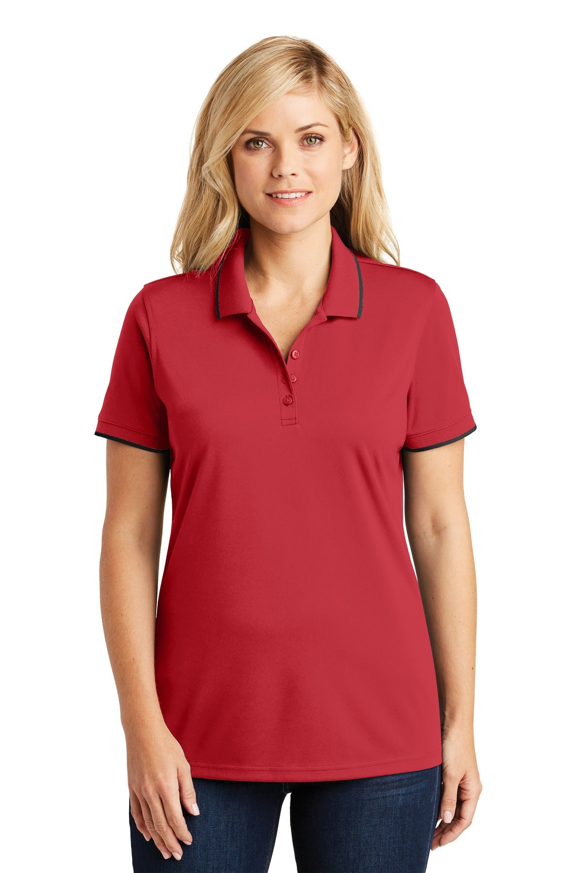 Port Authority Women's Dry Zone UV Micro-Mesh Tipped Polo. LK111 Womens Apparel Shirts & Tops