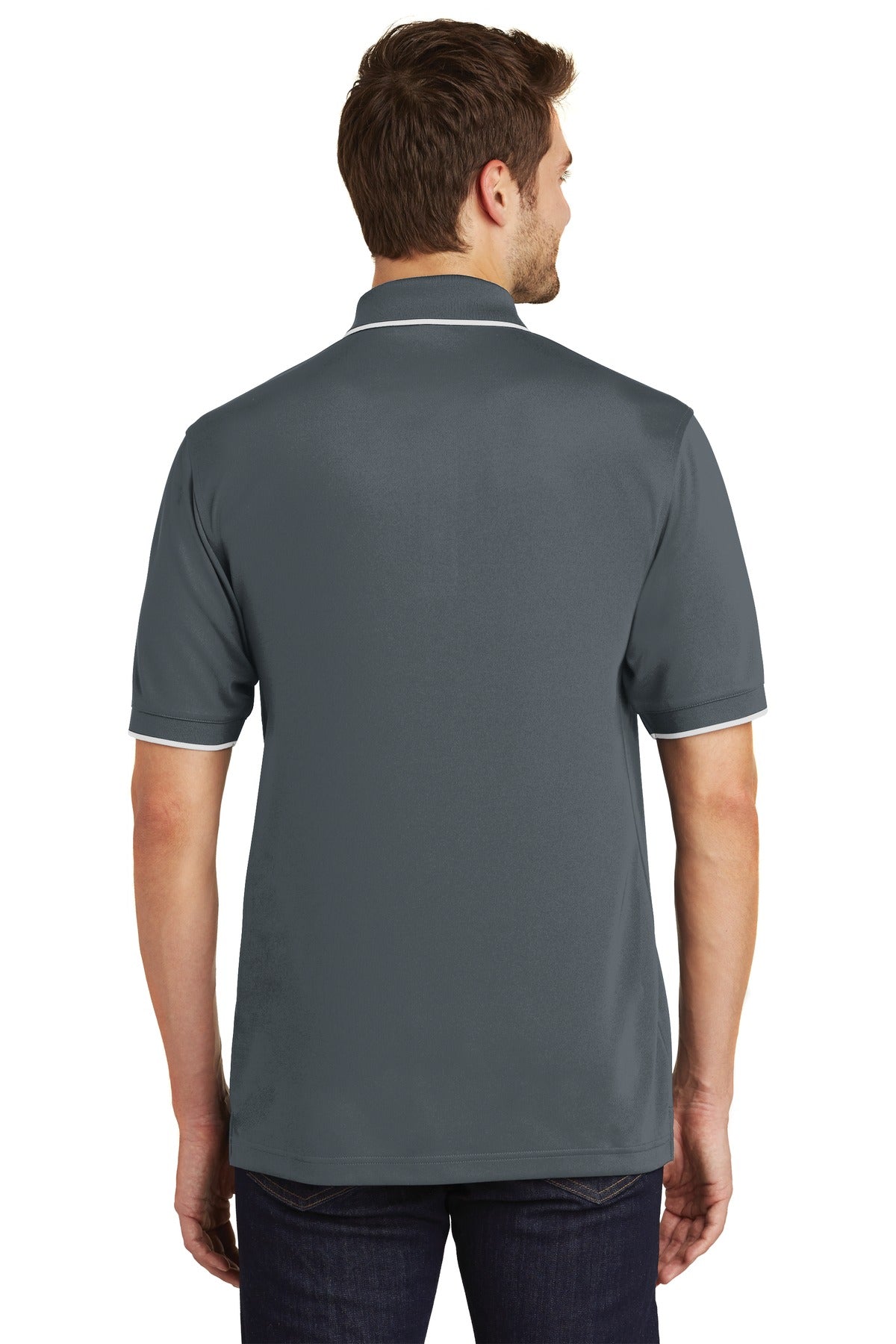 Port Authority Men's Dry Zone UV Micro-Mesh Tipped Polo. K111 Mens Apparel Shirts & Tops