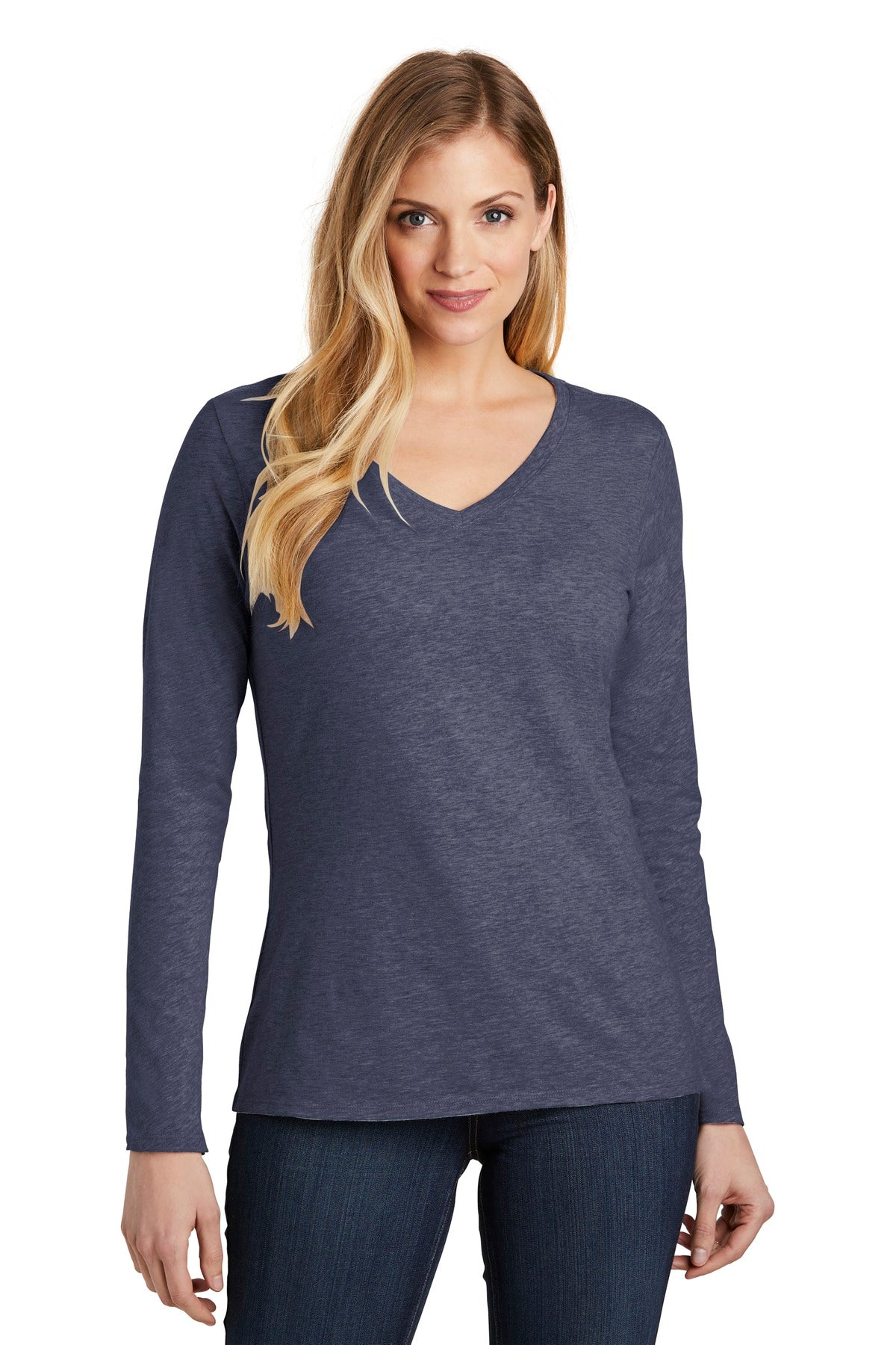 District Women's Very Important Tee Long Sleeve V-Neck. DT6201 Womens Apparel Shirts & Tops