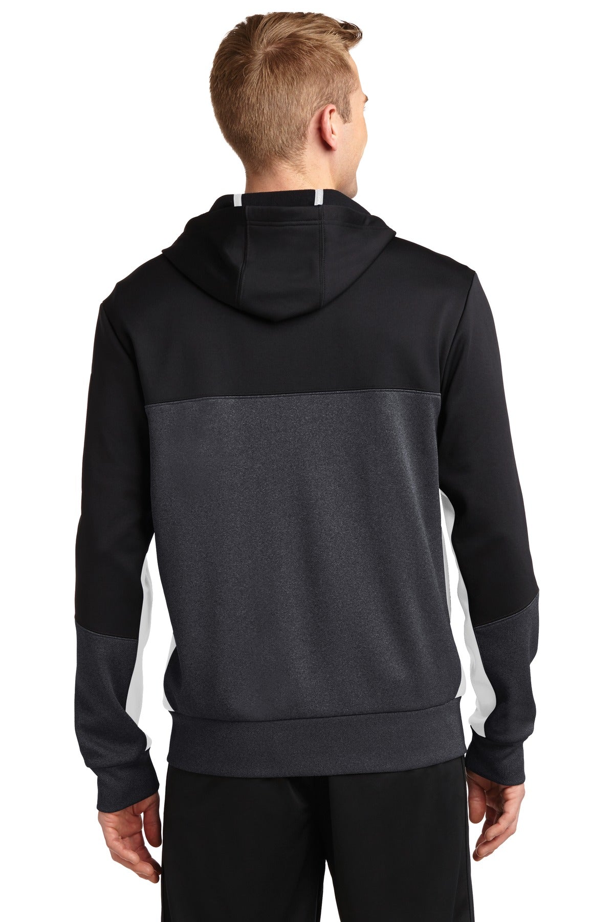 Sport-Tek Men's Tech Fleece Colorblock Full-Zip Hooded Jacket Mens Apparel Jackets & Vests