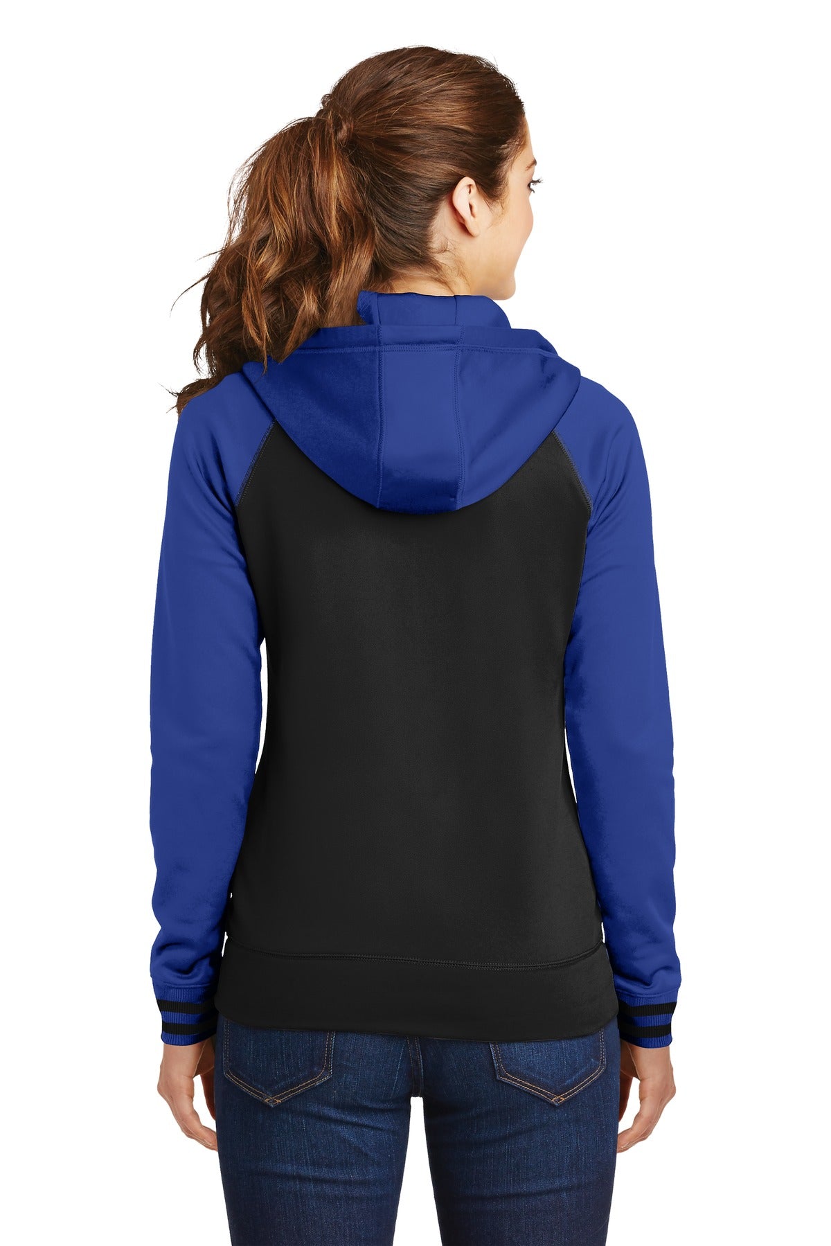 Sport-Tek Women's Sport-Wick Varsity Fleece Full-Zip Hooded Jacket. LST236 Womens Apparel Jackets & Vests