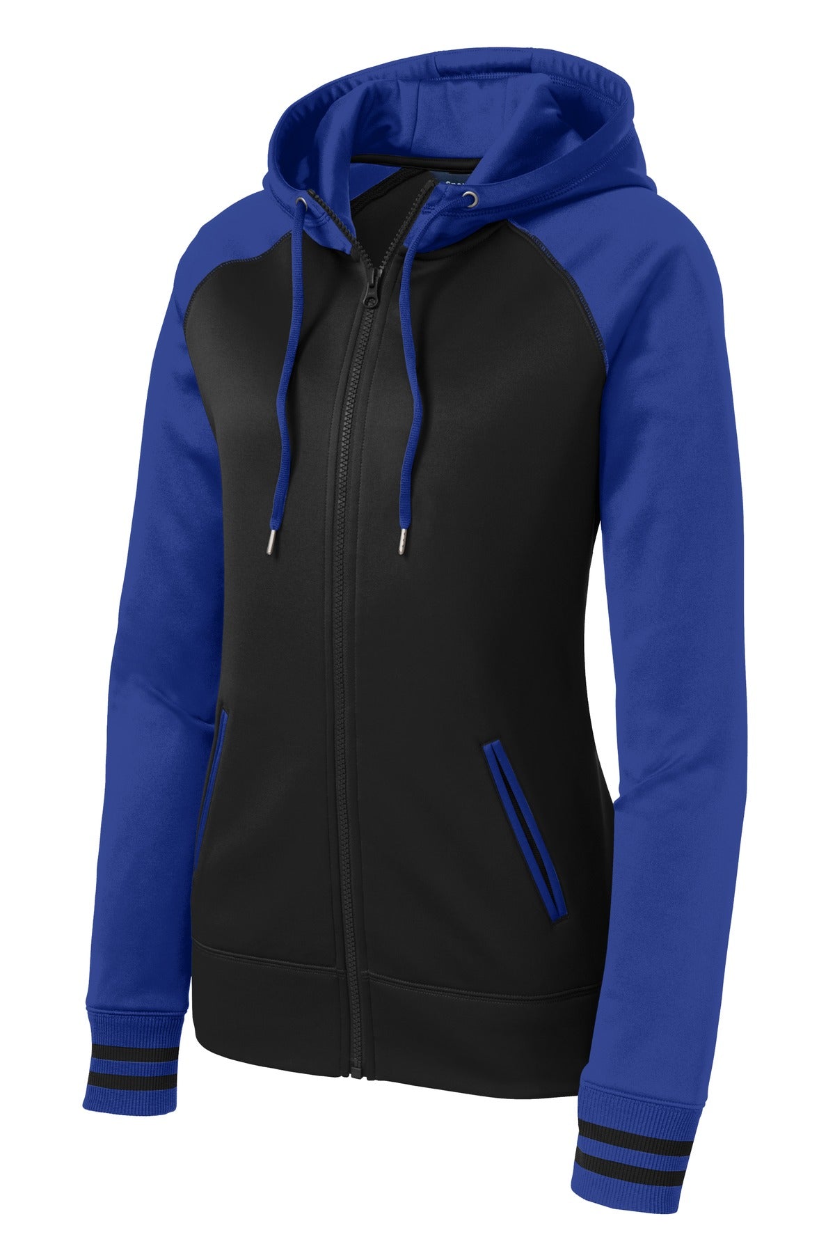 Sport-Tek Women's Sport-Wick Varsity Fleece Full-Zip Hooded Jacket. LST236 Womens Apparel Jackets & Vests