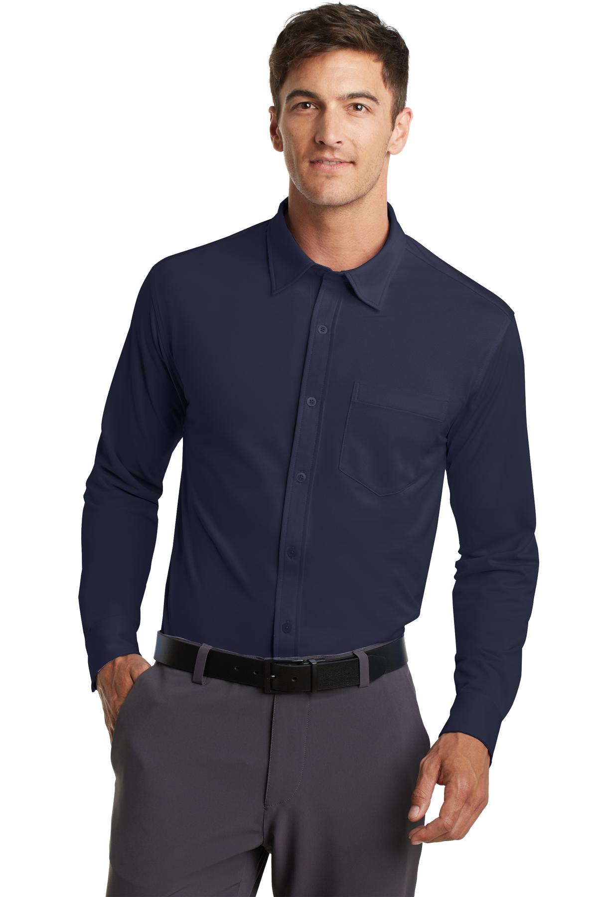 Port Authority Men's Dimension Knit Dress Shirt. K570 Mens Apparel Shirts & Tops